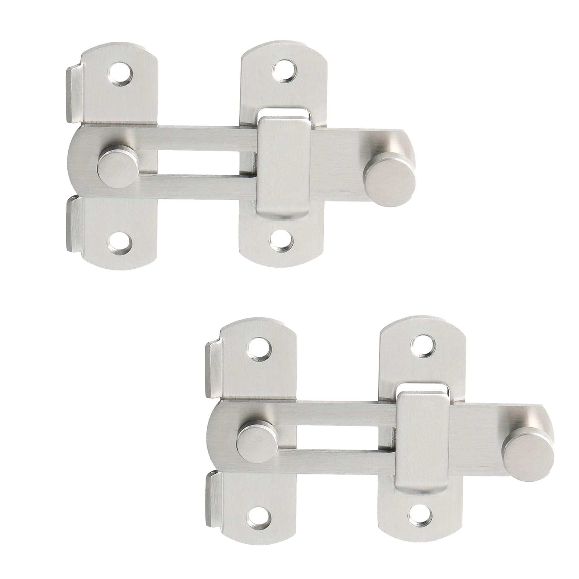 Aoibox  2 Pack 4 Inch Brushed Nickel SUS304 Stainless Steel Flip Latch Gate Hardware for Doors