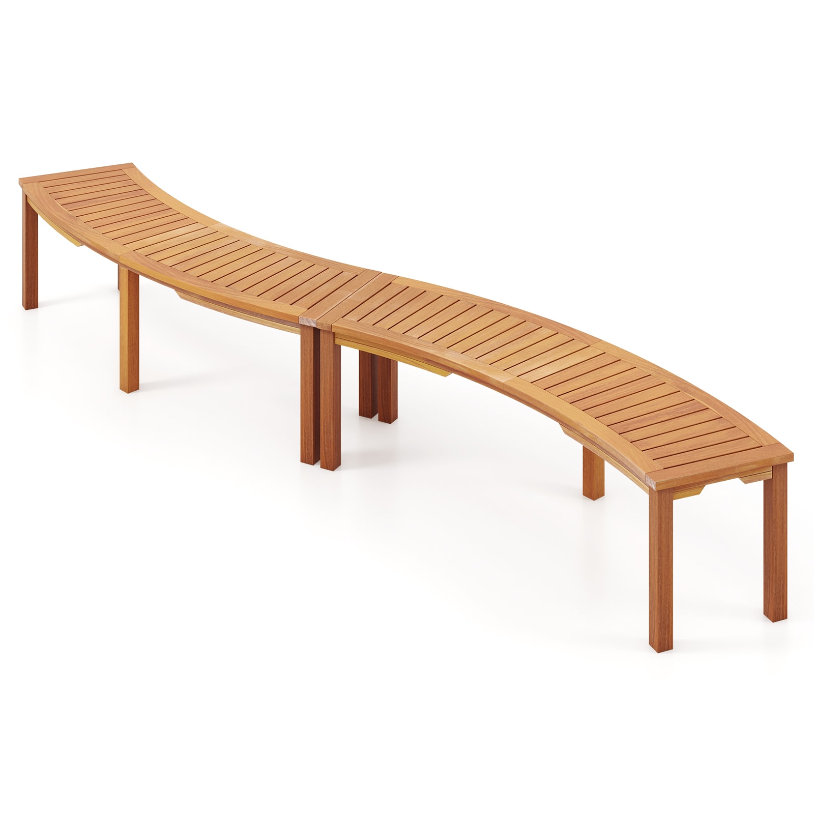 Ayelon YHTJ729522 58-in W x 17-in H Natural Acacia Traditional Bench