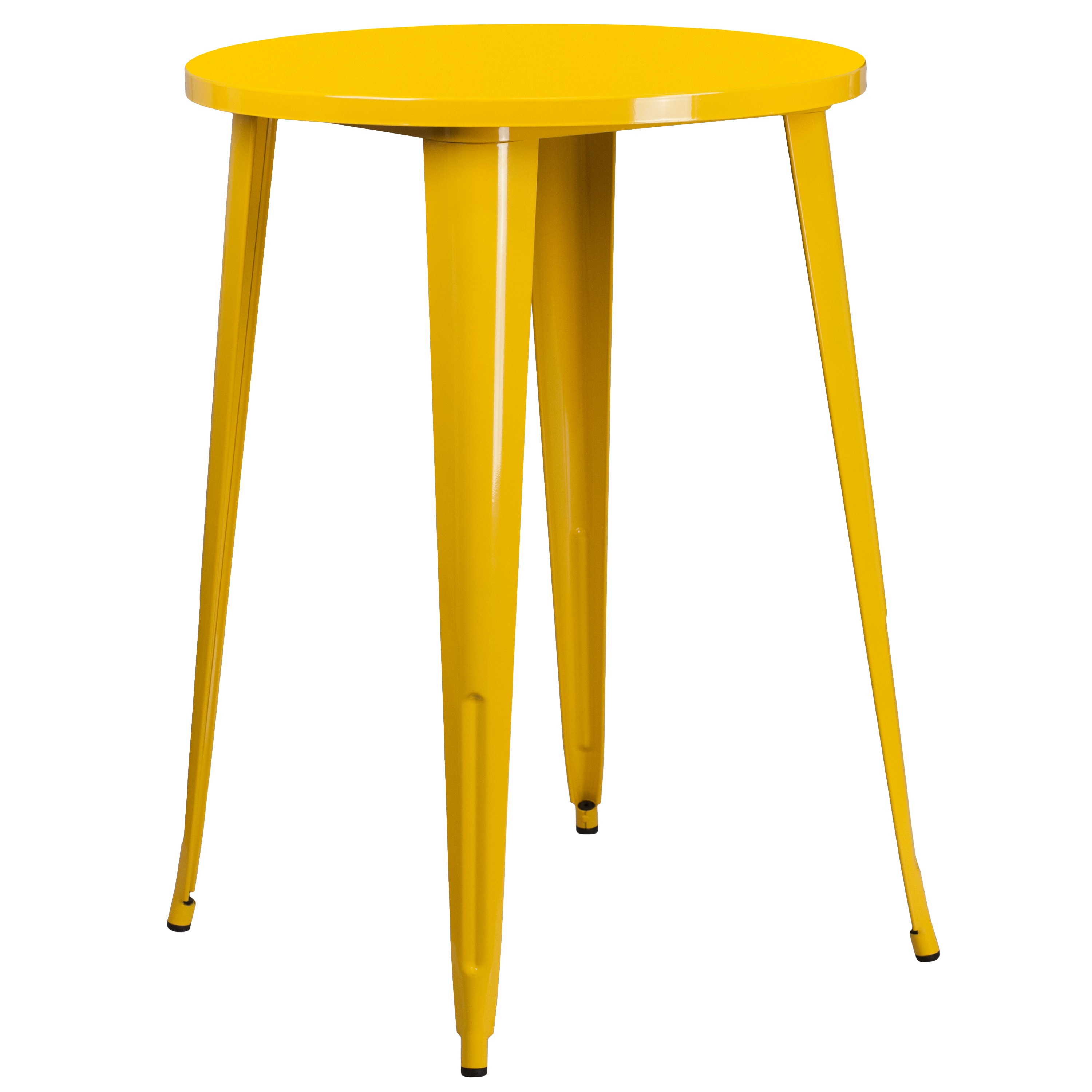 Flash Furniture 889142065210 Yellow Round Contemporary/Modern Bar Table, Metal with Yellow Metal 30-in L x 41-in H