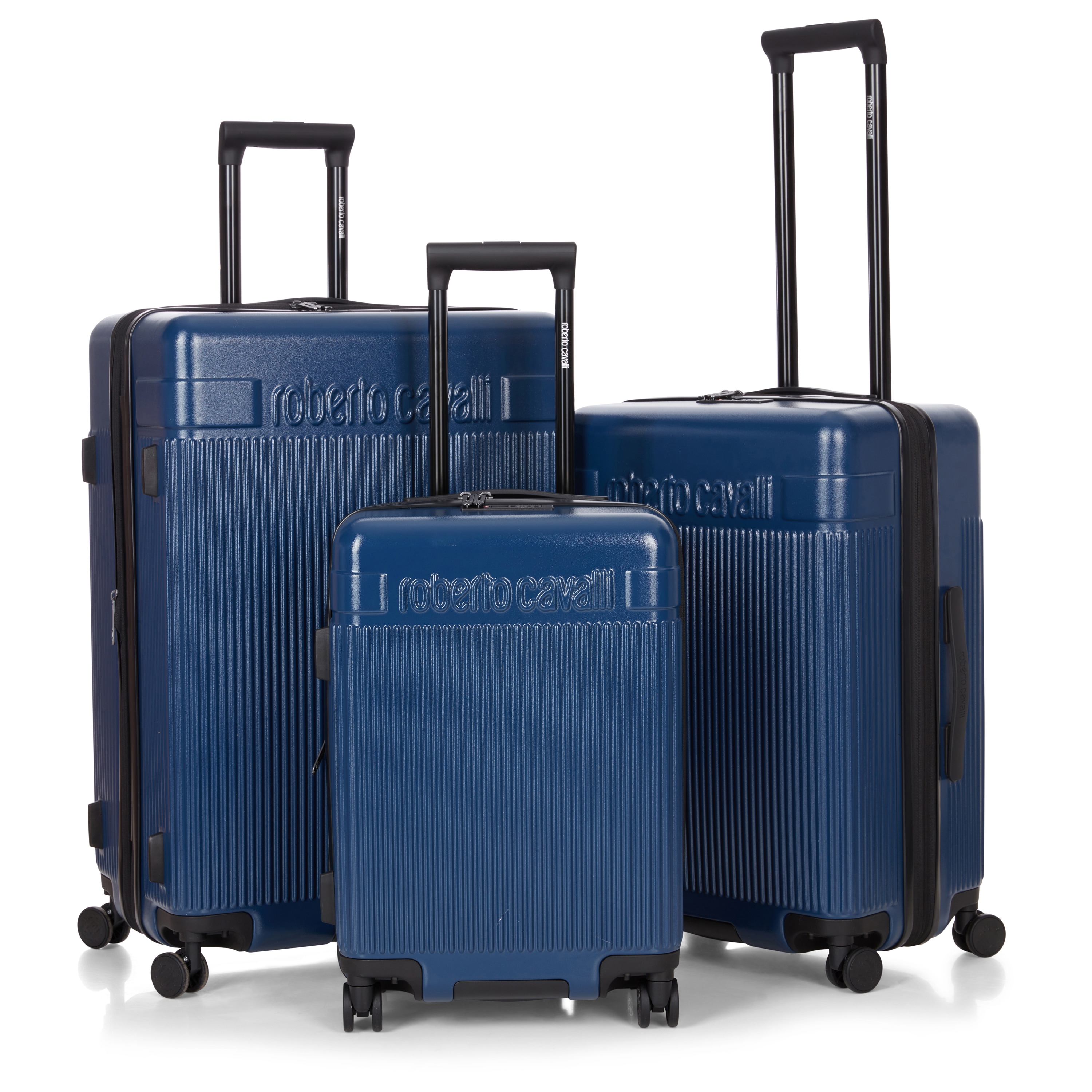 ROBERTO CAVALLI 3 Piece Luggage Set with Expandable Hard Shell and 8 Spinner Wheels