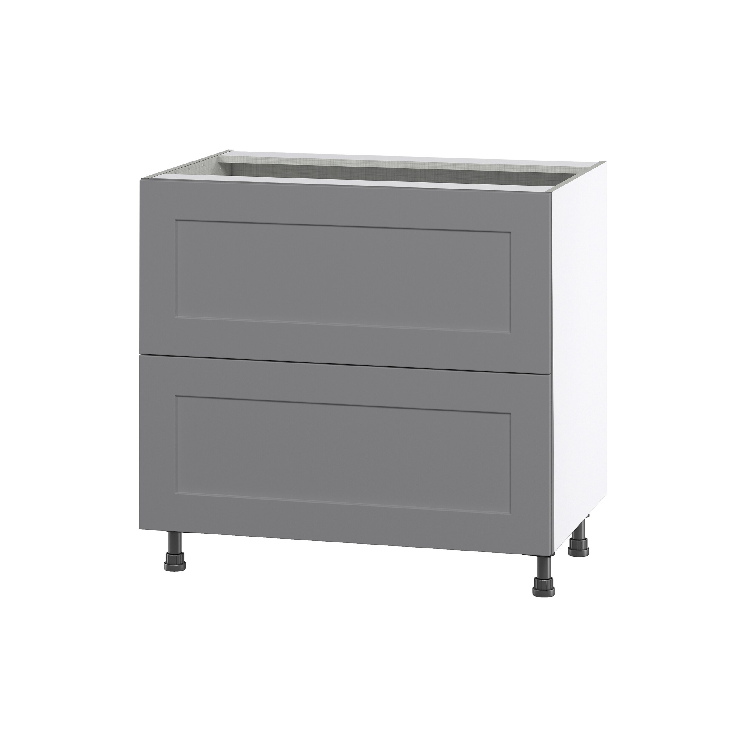 Hugo&Borg DSBCT2D36I1-BM Beaumont 36-in W x 34.5-in H x 24-in D Slate Gray 2 -Drawers Drawer Base Fully assembled Cabinet Shaker)