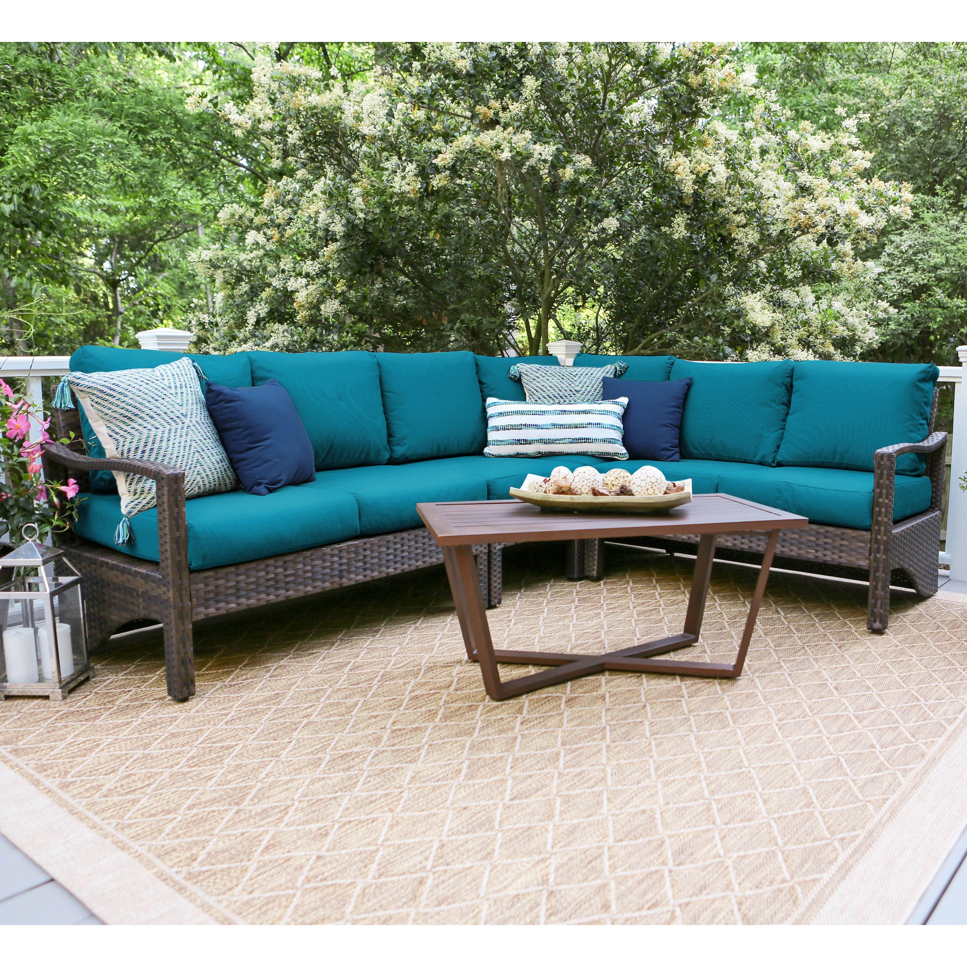 augusta 6 piece rattan sectional