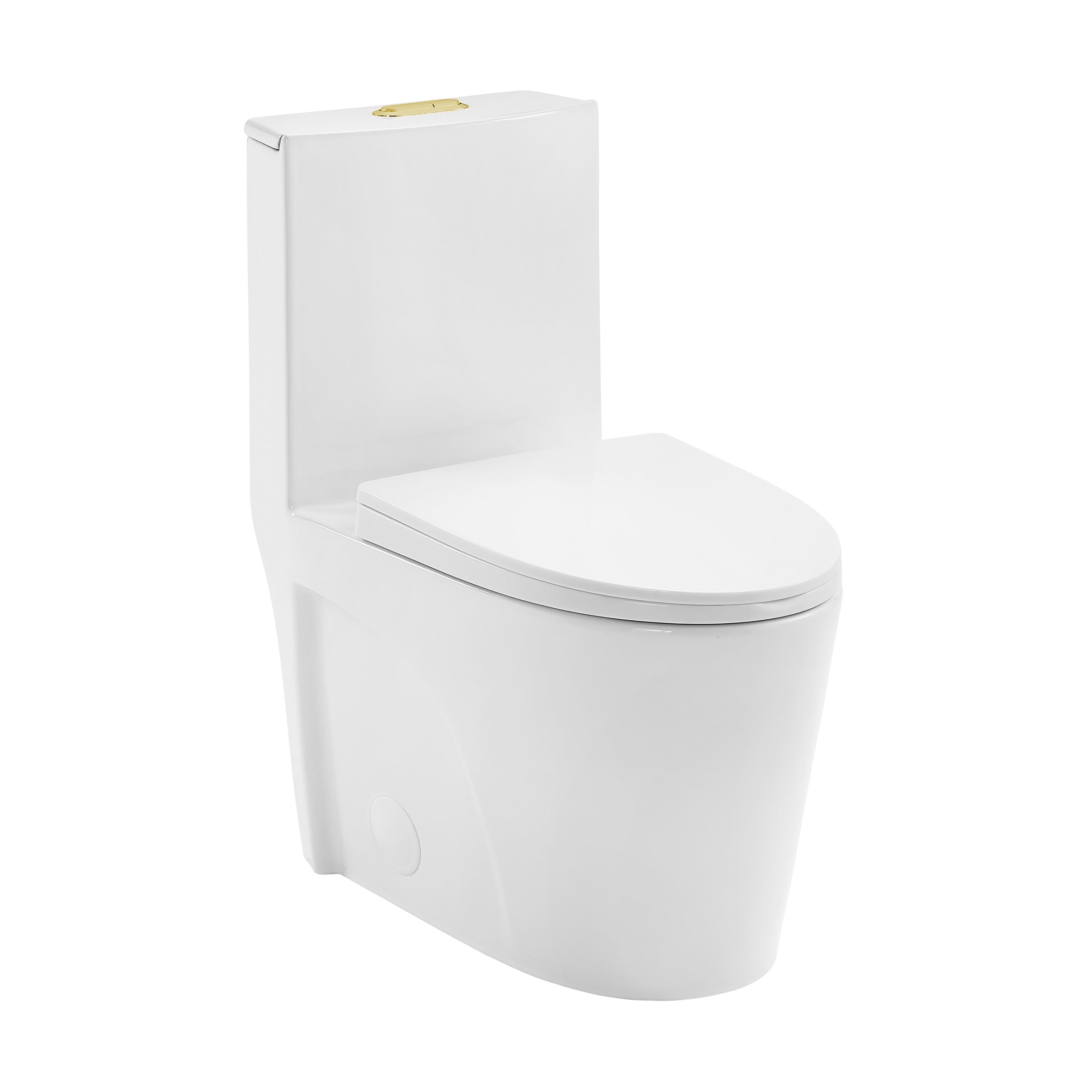 Swiss Madison SM-25-1TANG06WH Angers Glossy White Dual Flush Elongated Standard height Smart Soft Close 1-piece Toilet 12-in Rough-In 1.6 GPF