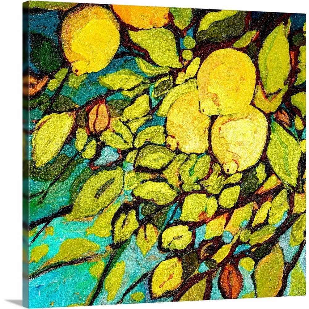 GreatBigCanvas JL0120134-24-16X16 Lemon Tree Fun Jennifer Lommers 16-in H x 16-in W Abstract Print on Canvas