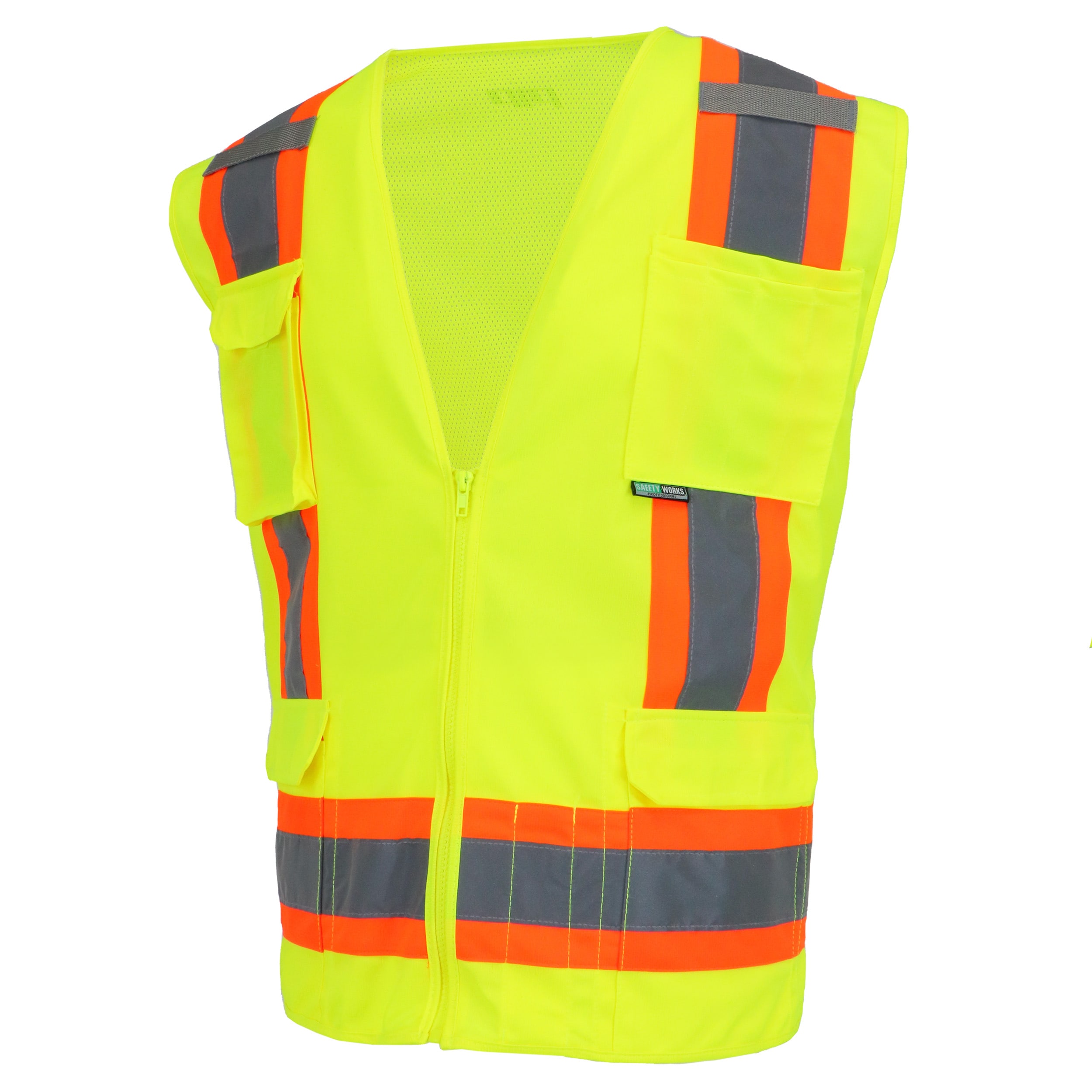 Same Day Delivery hi-vis Safety Yellow Vest reflective 2Strips+