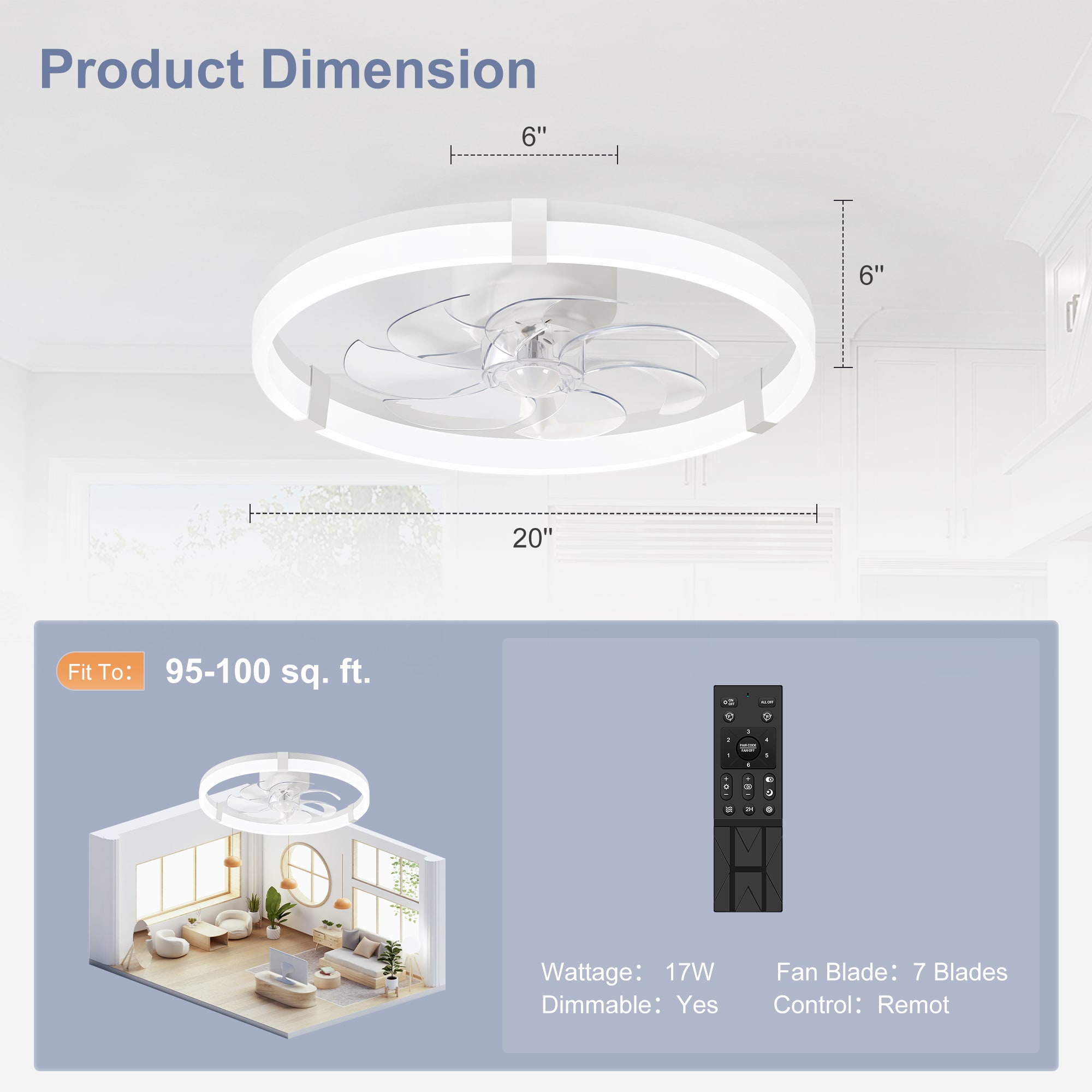 Airsurfer AS-33079-WH Ceiling-Fans - View #3