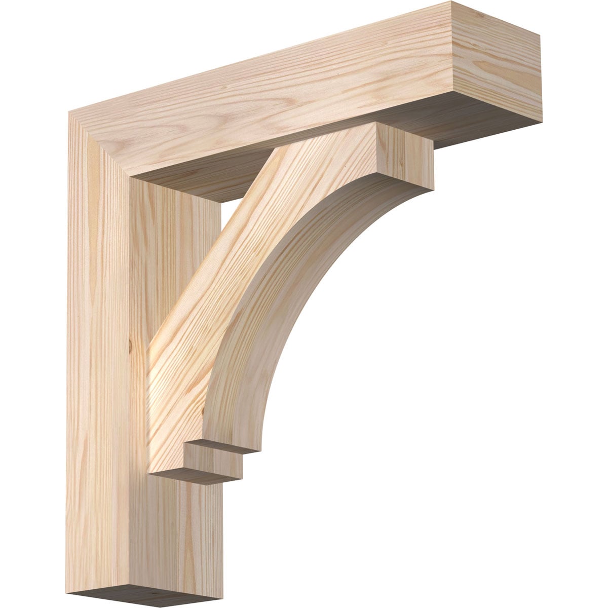 Ekena Millwork 1462937 Imperial block smooth bracket with offset brace 5-1/2-in x 20-in x 20-in Douglas fir Brown Wood Standard bracket