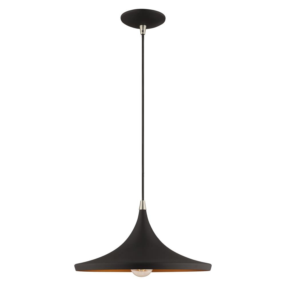 Black and Gold 14'' Aluminum Mini Pendant Light