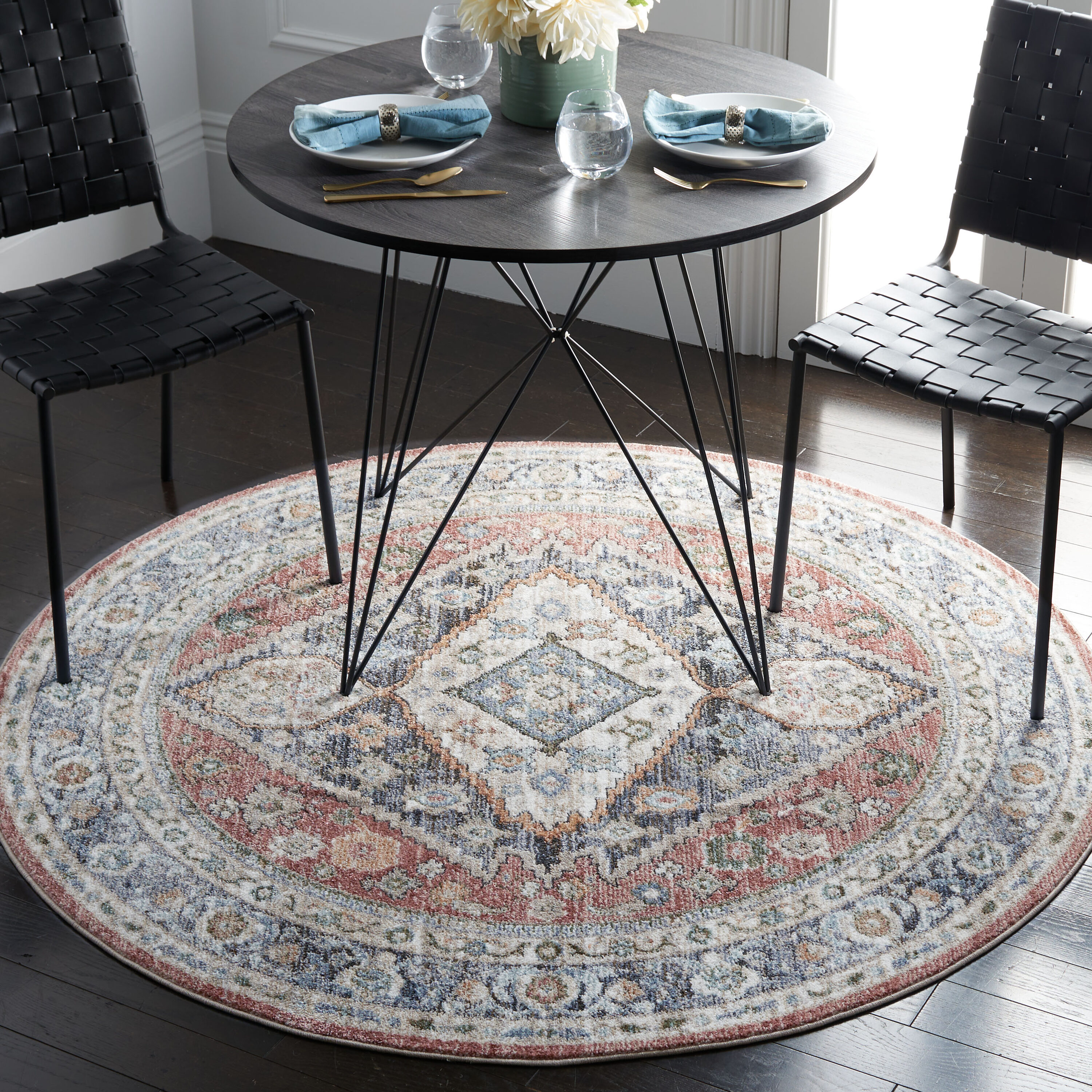 Safavieh Jasmine 329P Rust/Navy 5 x 5 Area rug in the Rugs department ...