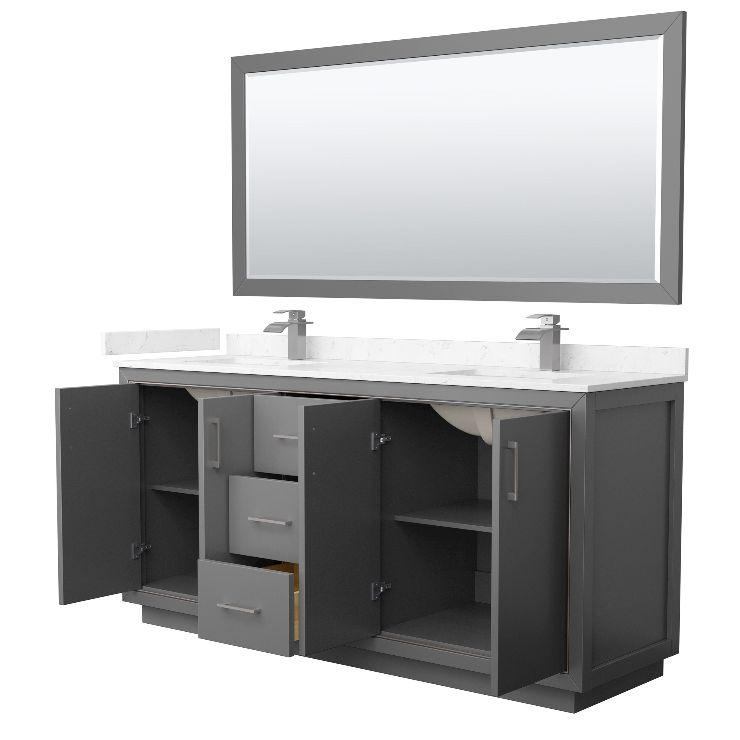 Wyndham Collection WCF111172DKGC2UNSM70 Bath-Vanity-Combo - View #2