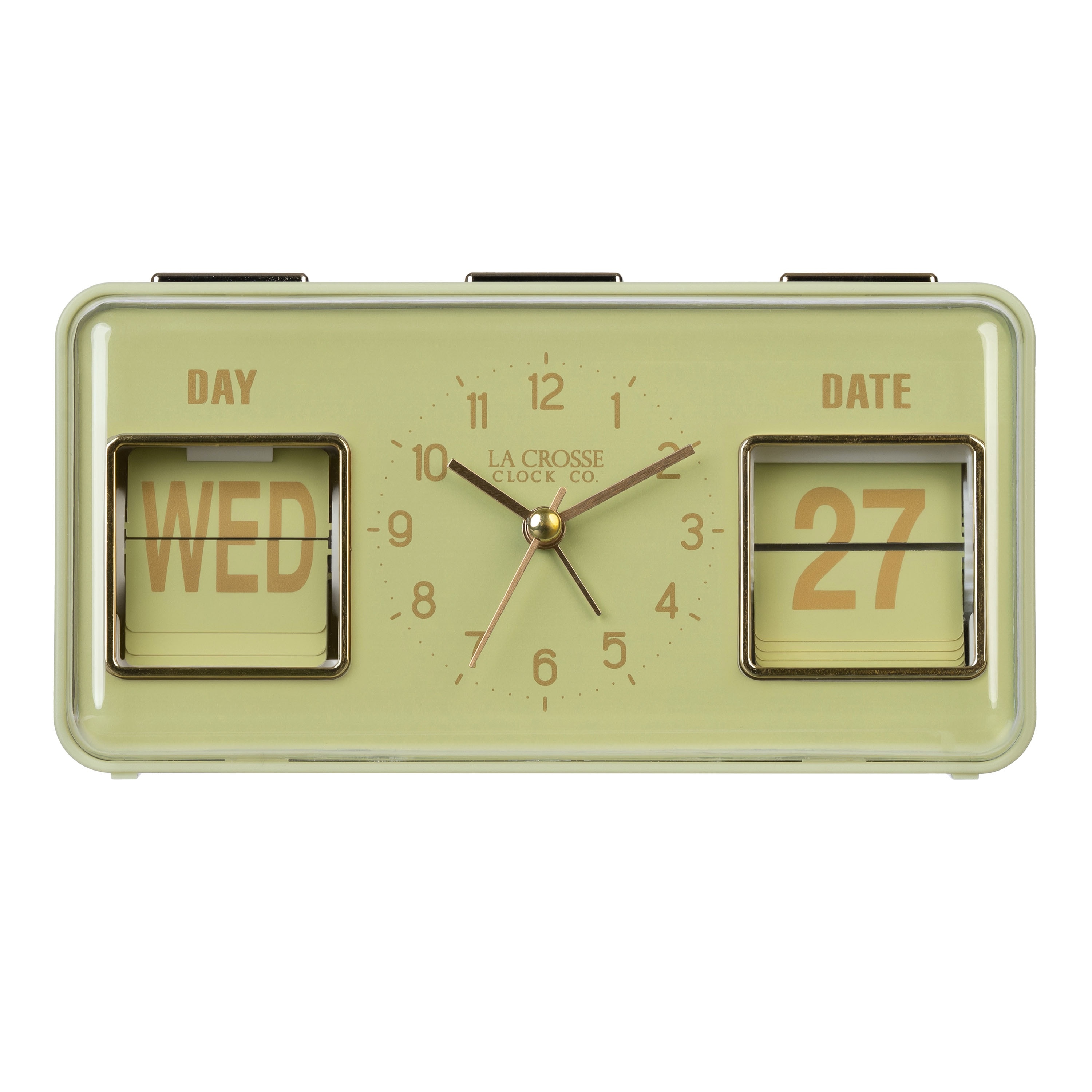 LA CROSSE CLOCK CO Daily Flip Tabletop Alarm Clock with Calendar