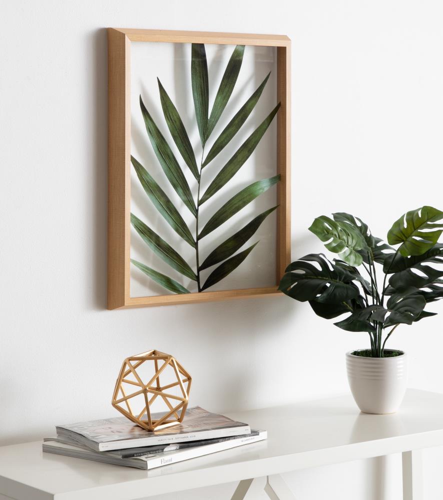 Natural Wood Framed Botanical Glass Art Print, 16" x 20"