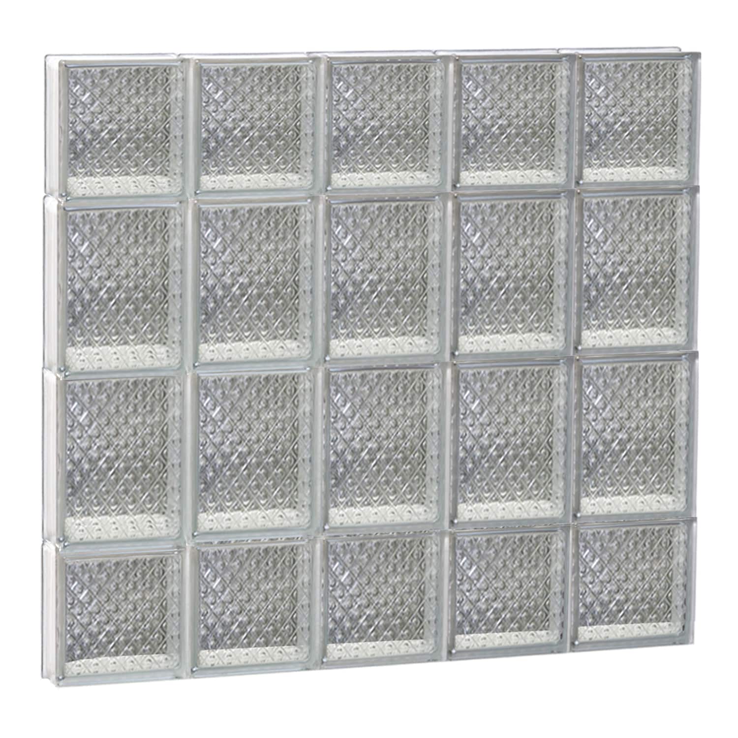 REDI2SET S3028DP Diamond Glass 28-3/4-in x 27-in Frameless Replacement Glass Block Window