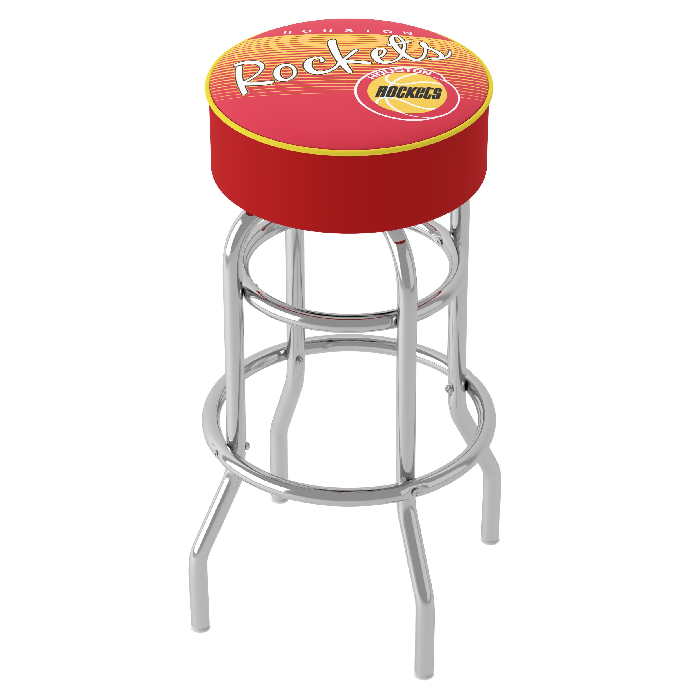 Trademark Gameroom NBA1000HC-HR-TWN Houston Rockets Houston Rockets 31.0-Inches H Bar height Round seat Upholstered Swivel Metal Bar Stool