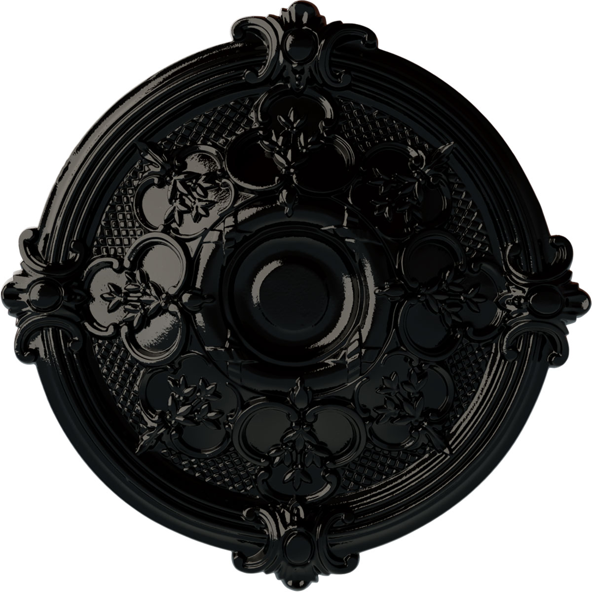 Ekena Millwork CM17HABPS Hamilton 17.375-in W x 17.375-in L Painted Black Pearl Polyurethane Whole Ceiling Medallion