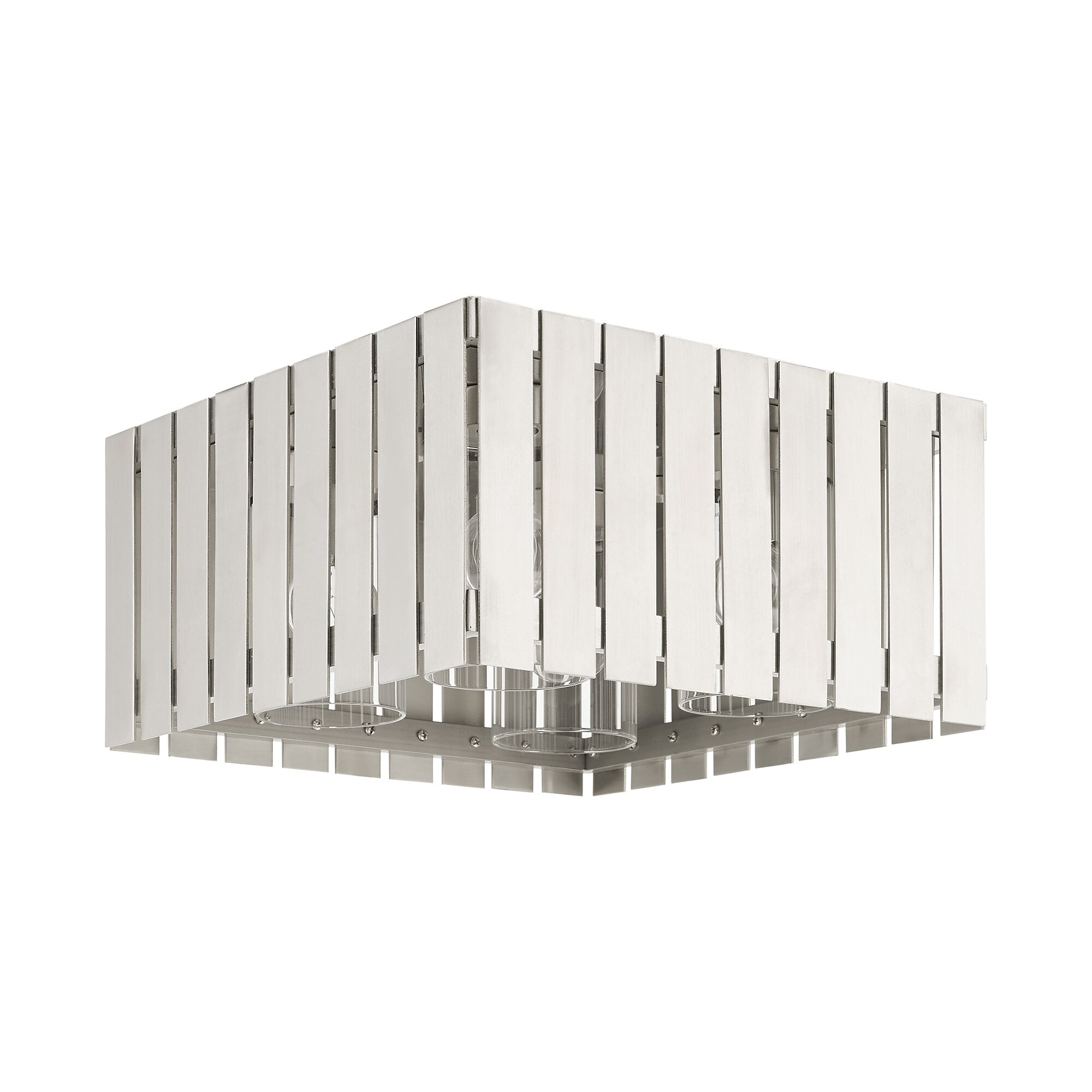 Sheffield Geometric Brushed Nickel 4-Light Indoor/Outdoor Flush Mount