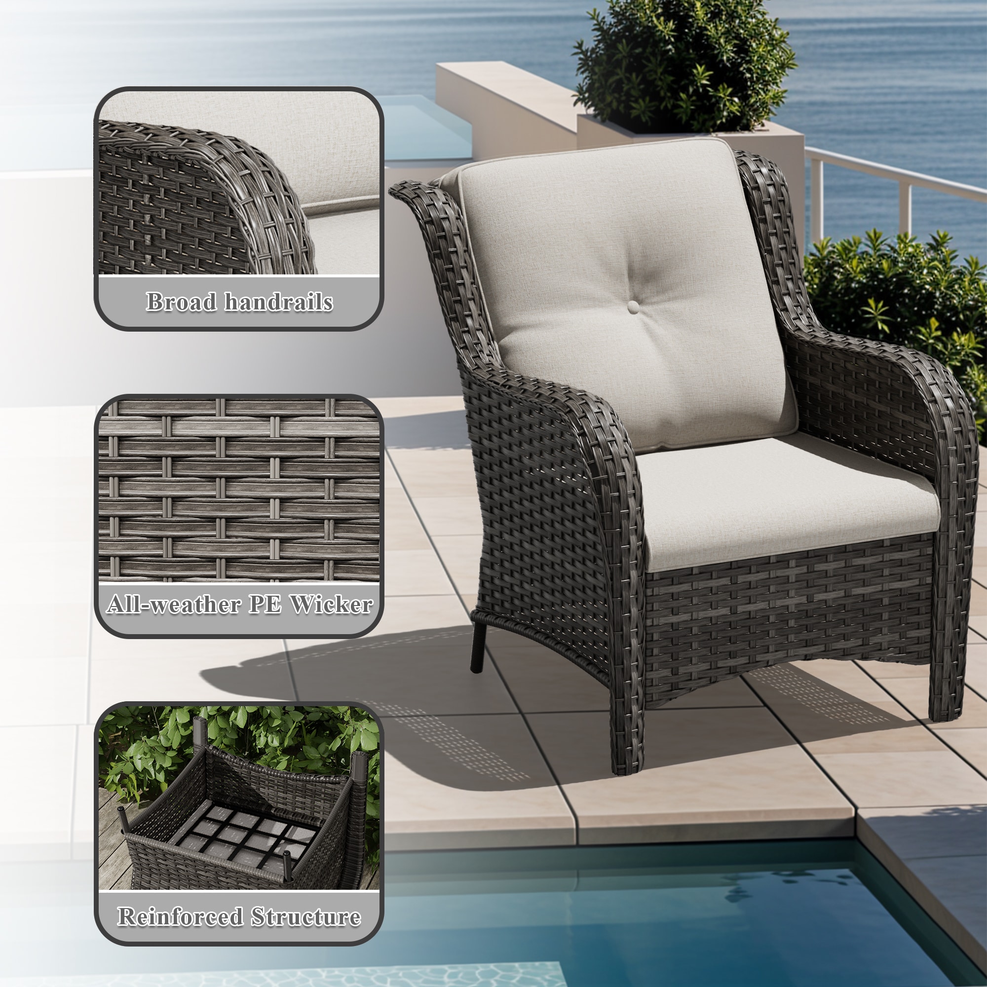 Gardenbee HGL-M08-BGE Patio-Chairs - View #4