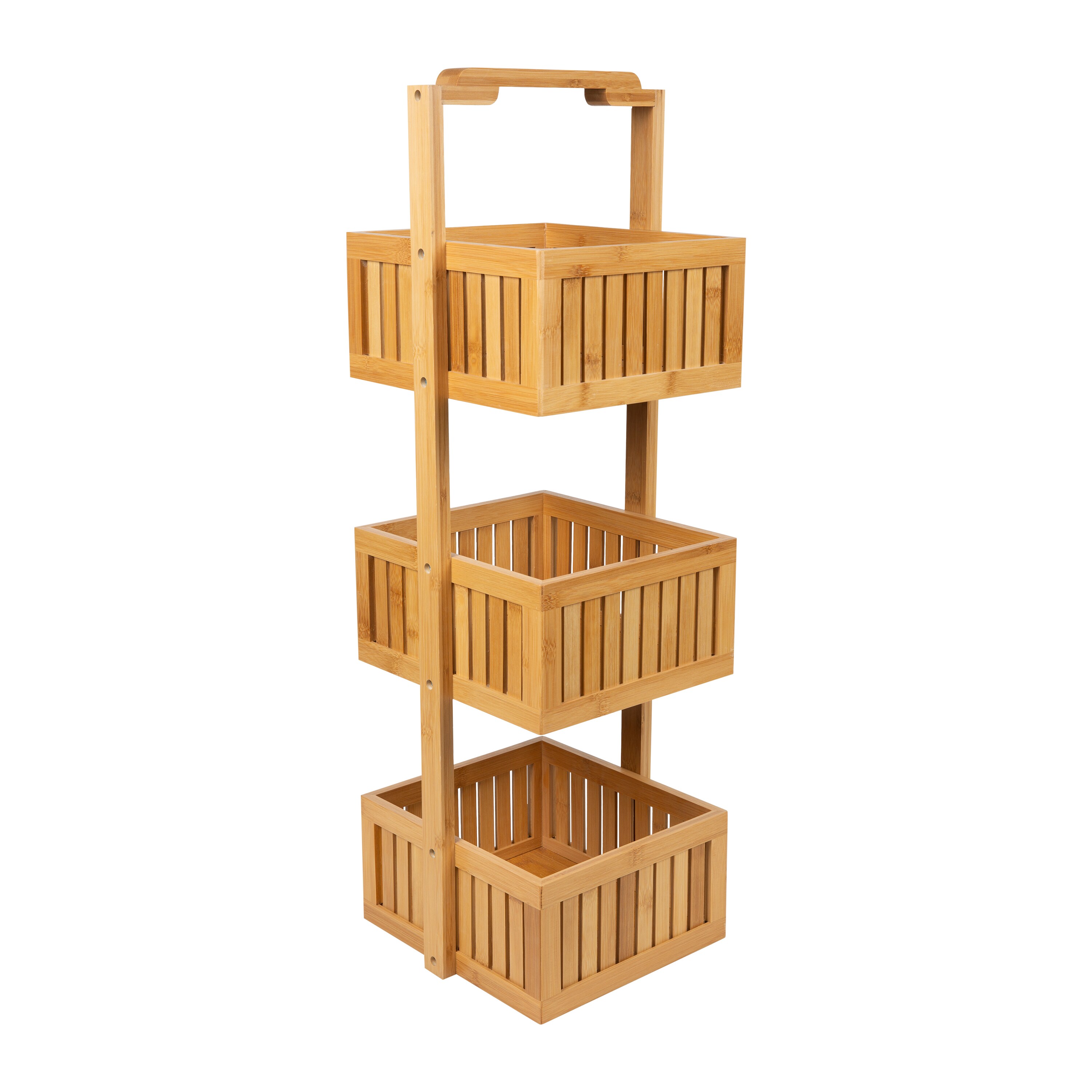 Organize It All Brown 4-Tier Wood Freestanding Bathroom Shelf (27.76-in x  41.14-in x 15-in)