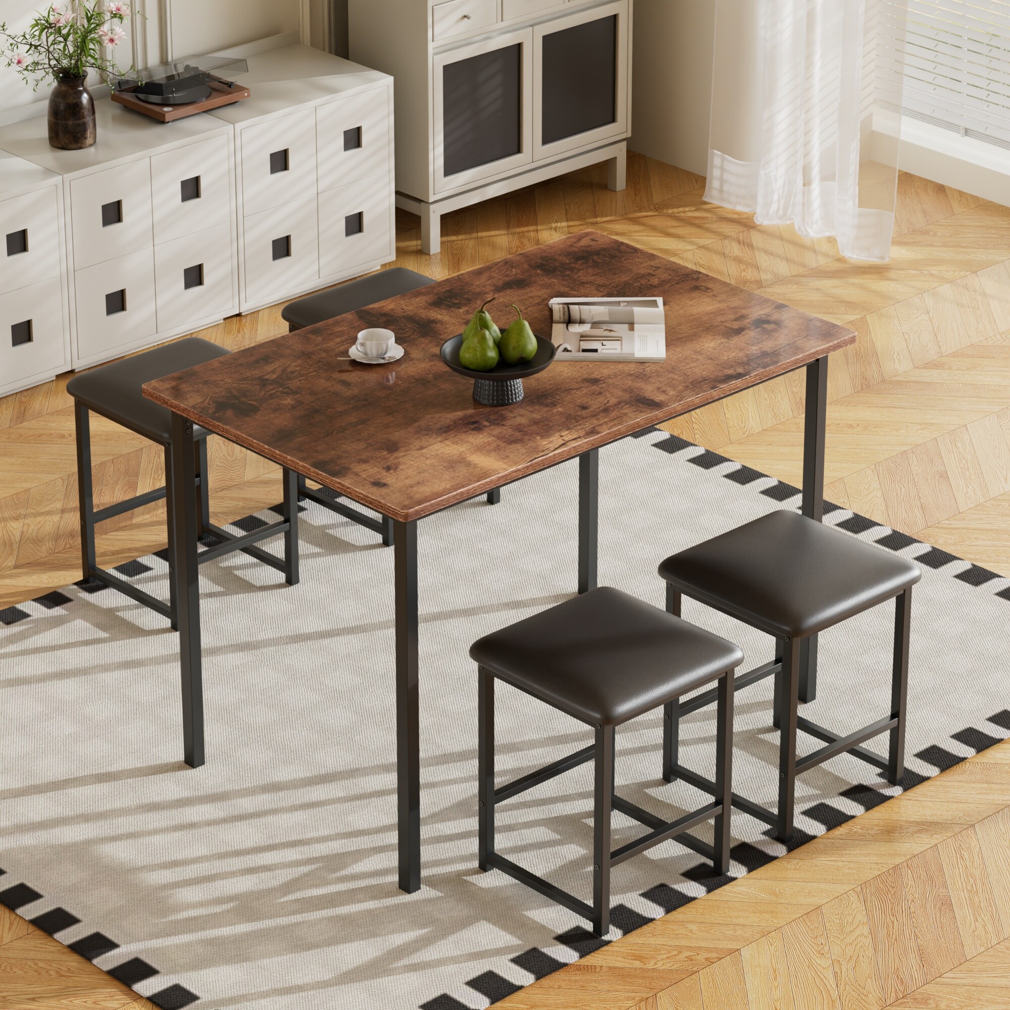 Vecelo LOE-XJM-TC22-BRN Dining-Sets - View #4