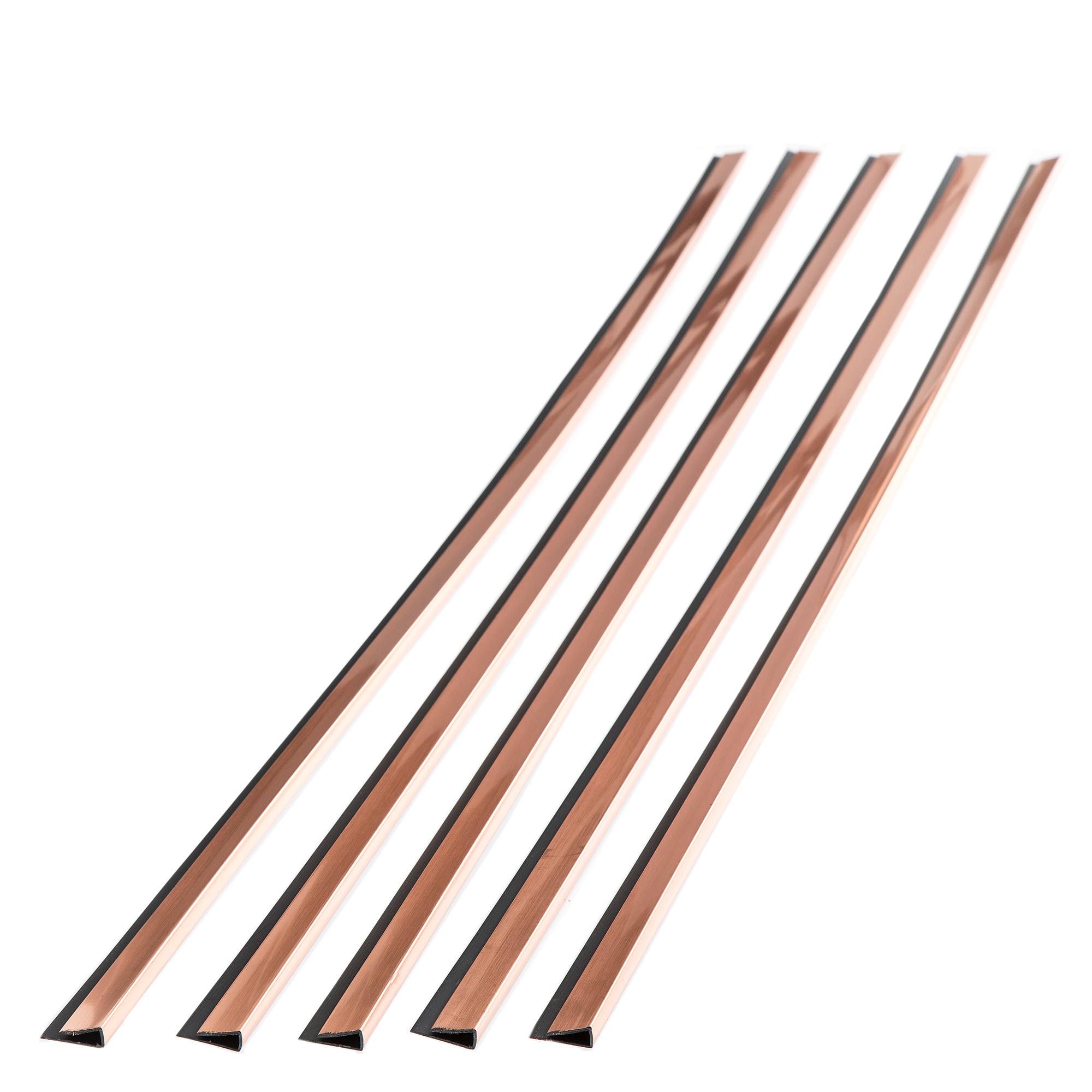 Fasade 13525 Large Profile J-Trim 0.33-in W x 47-in L Polished Copper PVC J-shape Tile Edge Trim