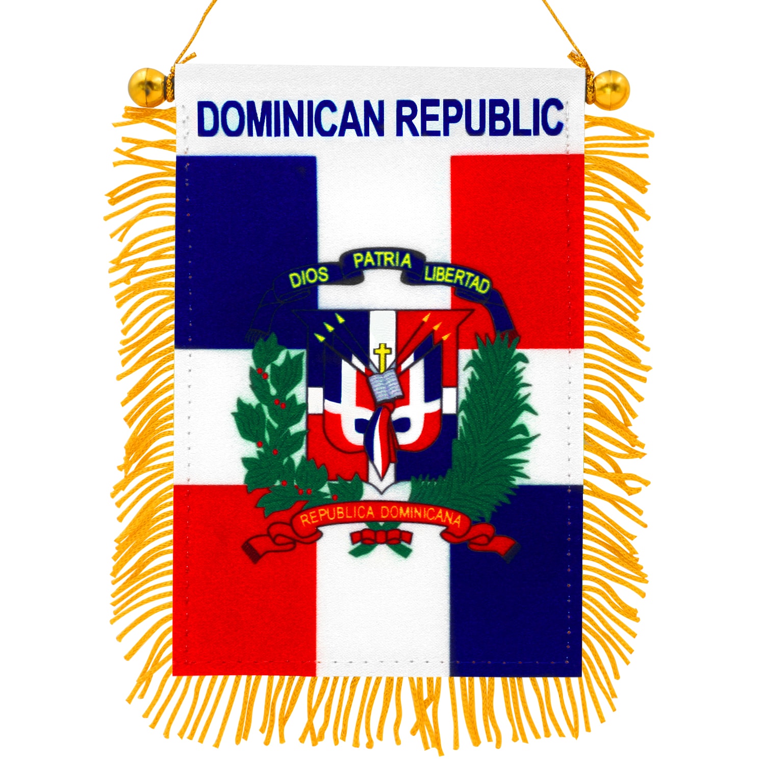 Anley Dominican Republic Fringe Window Hanging Flag 0.3-ft W X 0.5-ft H ...