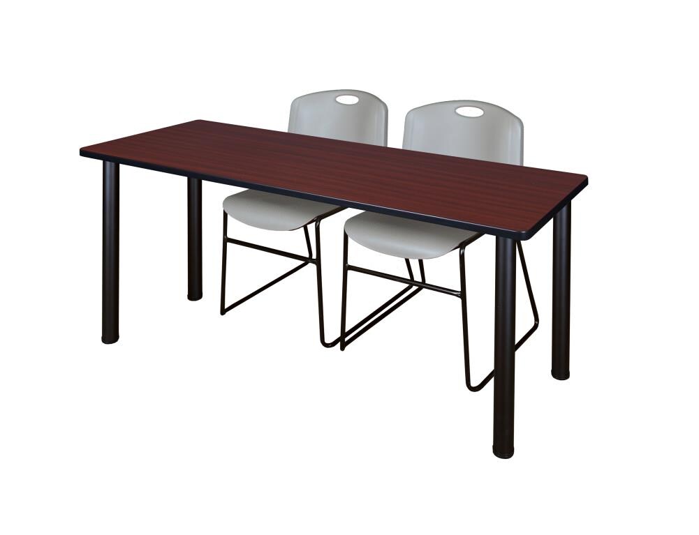Regency MT7224MHBPBK44GY Training Brown 4-Person Training Table (72-in W x 29-in H)
