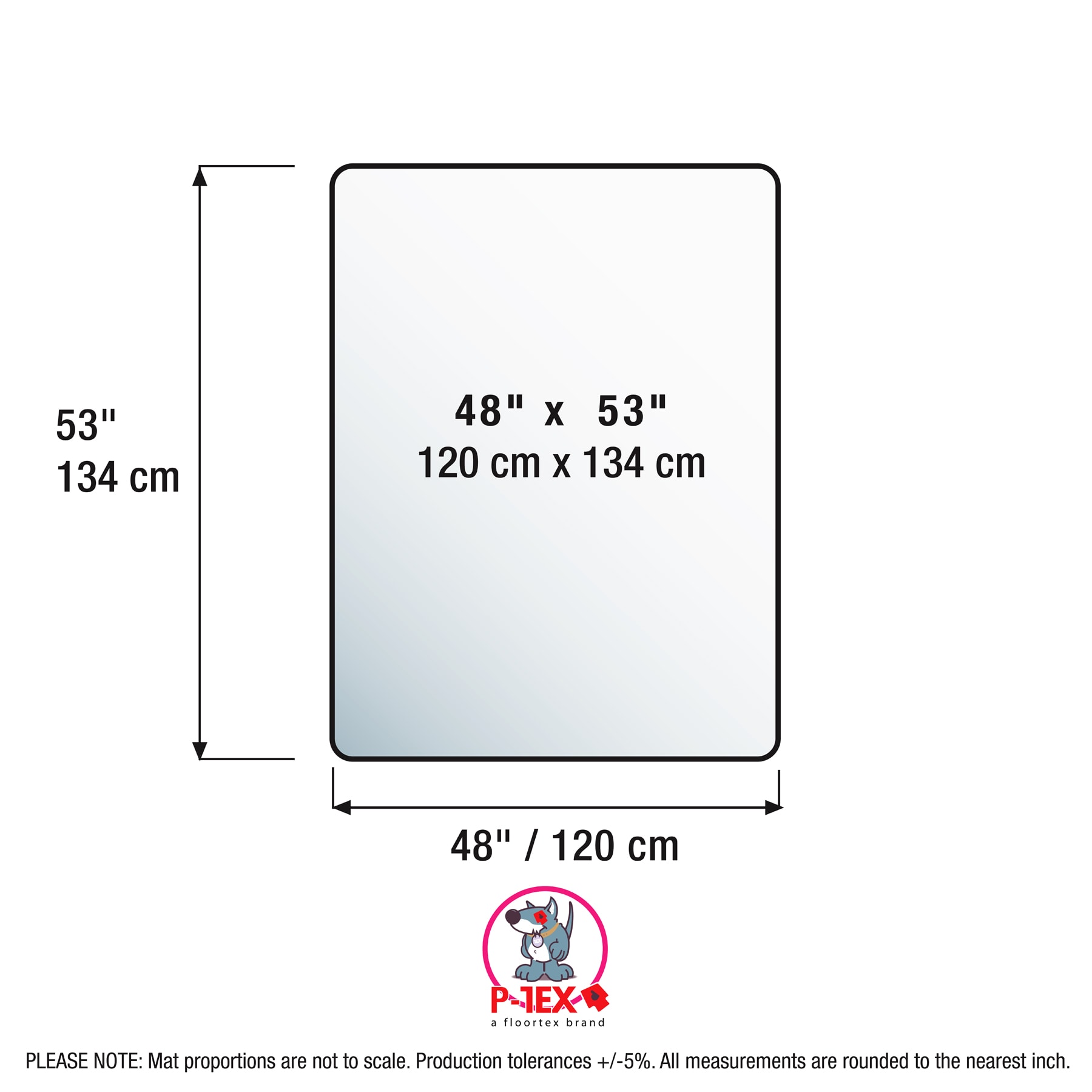 Clear Polycarbonate Dog Crate Floor Protector Mat 48" x 53"