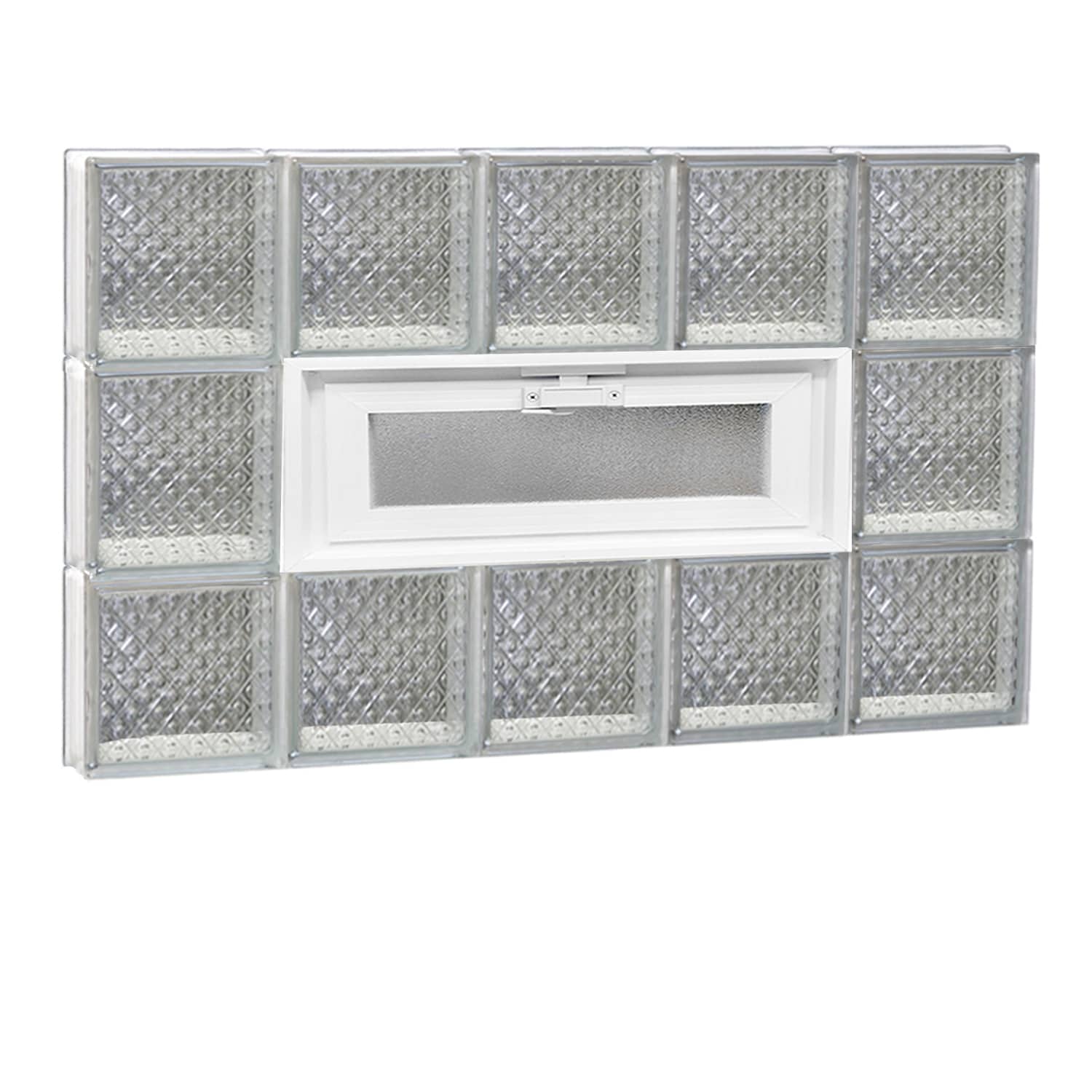 REDI2SET V3018DP Diamond Glass 28-3/4-in x 17-1/4-in Frameless Replacement Vented Glass Block Window