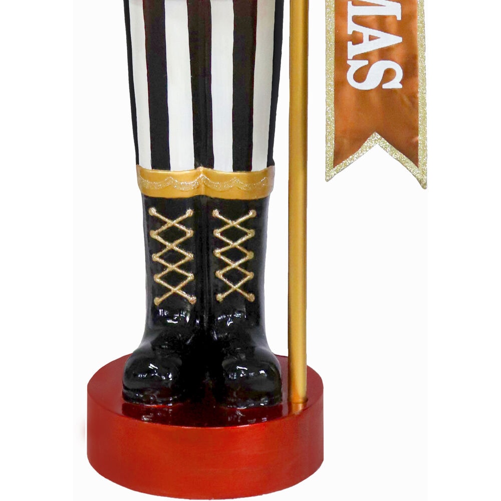 4-Ft Red and Gold Resin Nutcracker with LED Lights