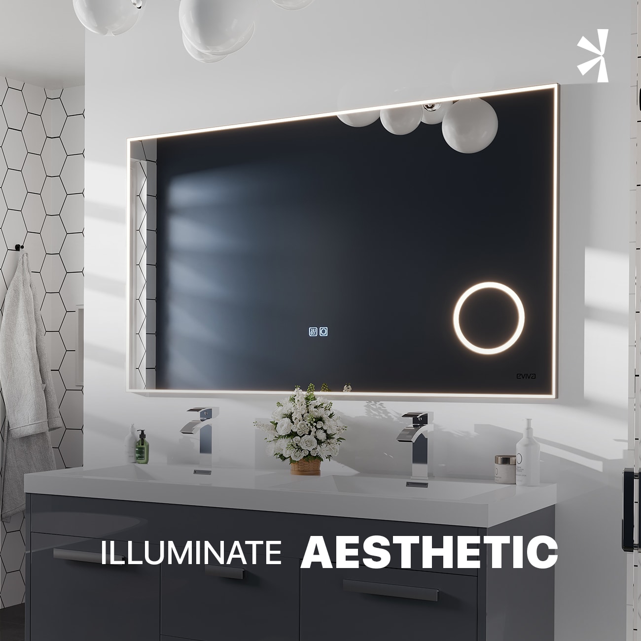 Eviva EVMR550-42X30-LED Framed-Bath-Mirrors - View #4
