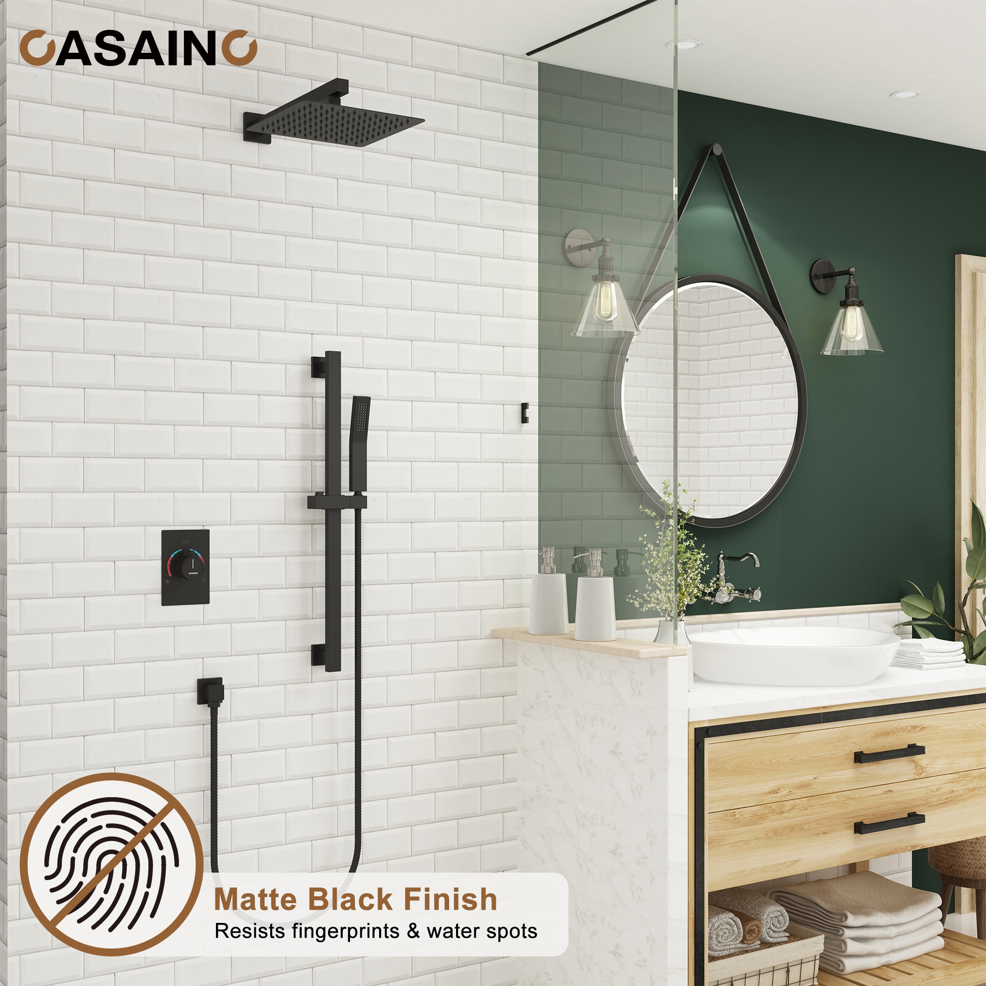 CASAINC KCHS0014-10MB Showerhead-Bar-Panels - View #3
