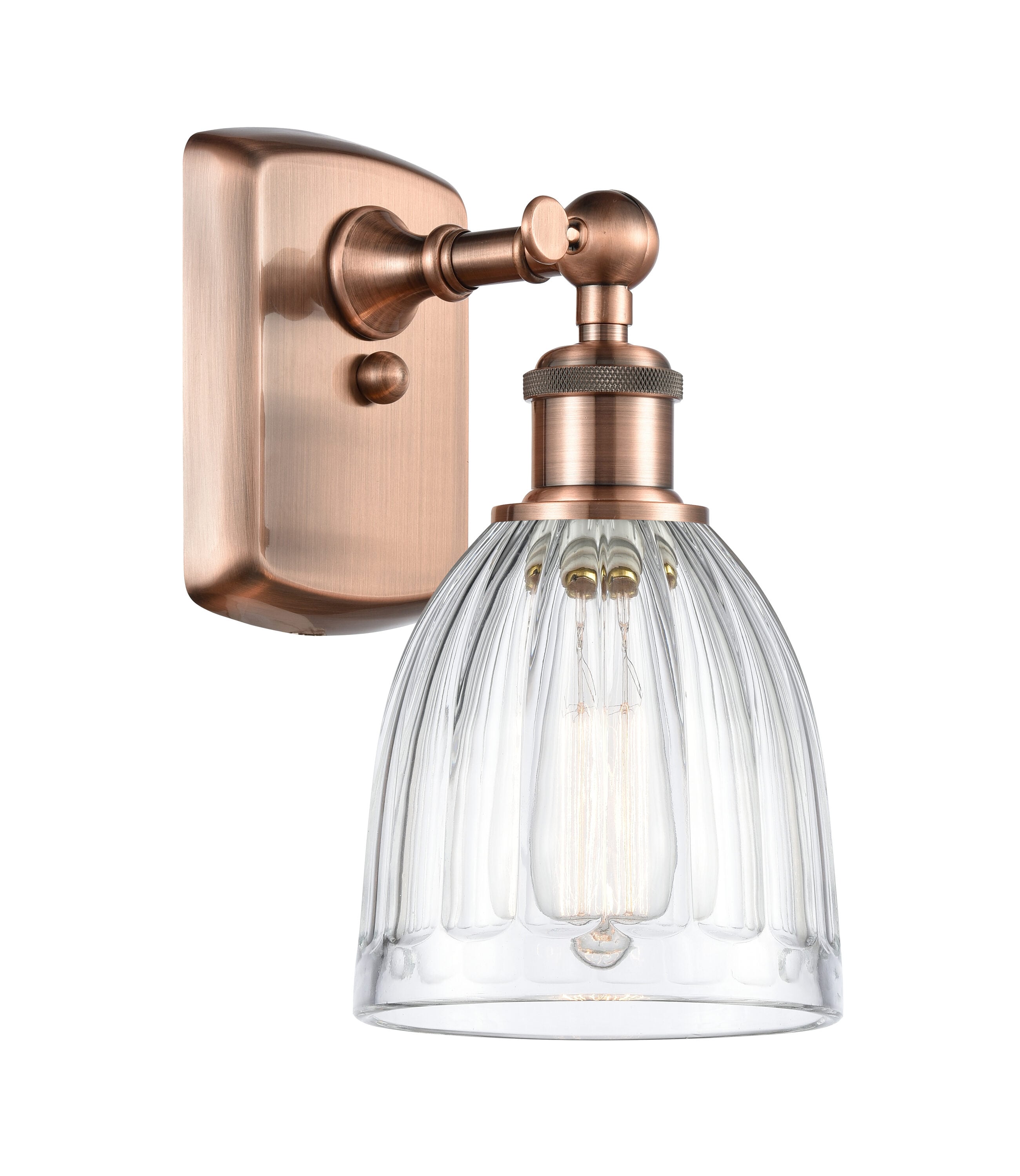 Innovations Lighting 516-1W-AC-G442 Brookfield 5.75-in W 1 -Light Antique Copper Industrial Wall Sconce