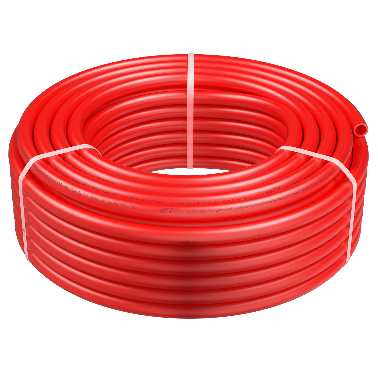 VEVOR SCPEXBGHS10004101V0 PEX Pipe 3/4 Inch  100 Feet Length PEX-B Flexible Pipe Tubing for Potable Water  Pex Water Lines for Hot/Cold Water   Easily Restore  Plumbing Applications with Free Cutter   Clamps  Red