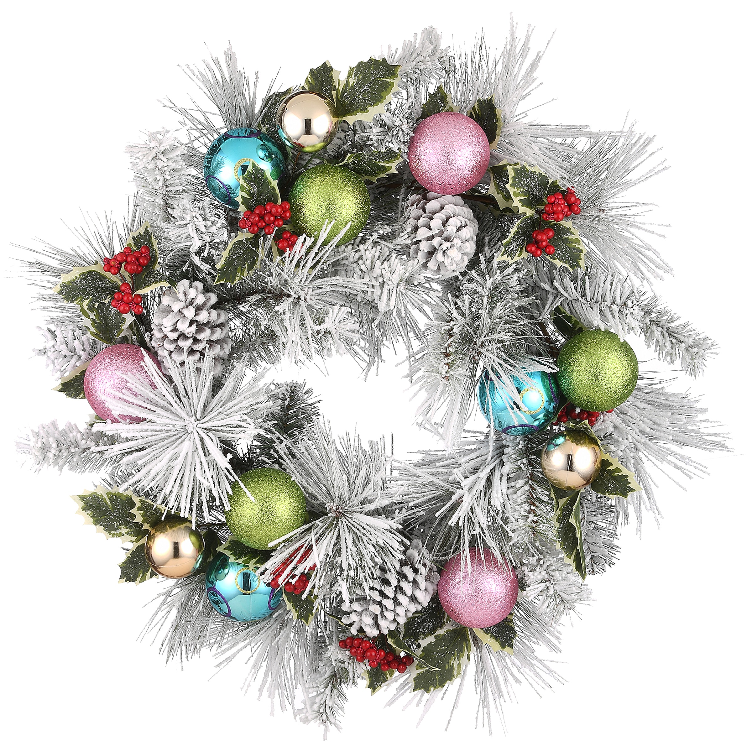 National Tree Company DS69-G32626W-1 26-in Indoor/Outdoor Green Mixed needle Artificial Christmas Wreath