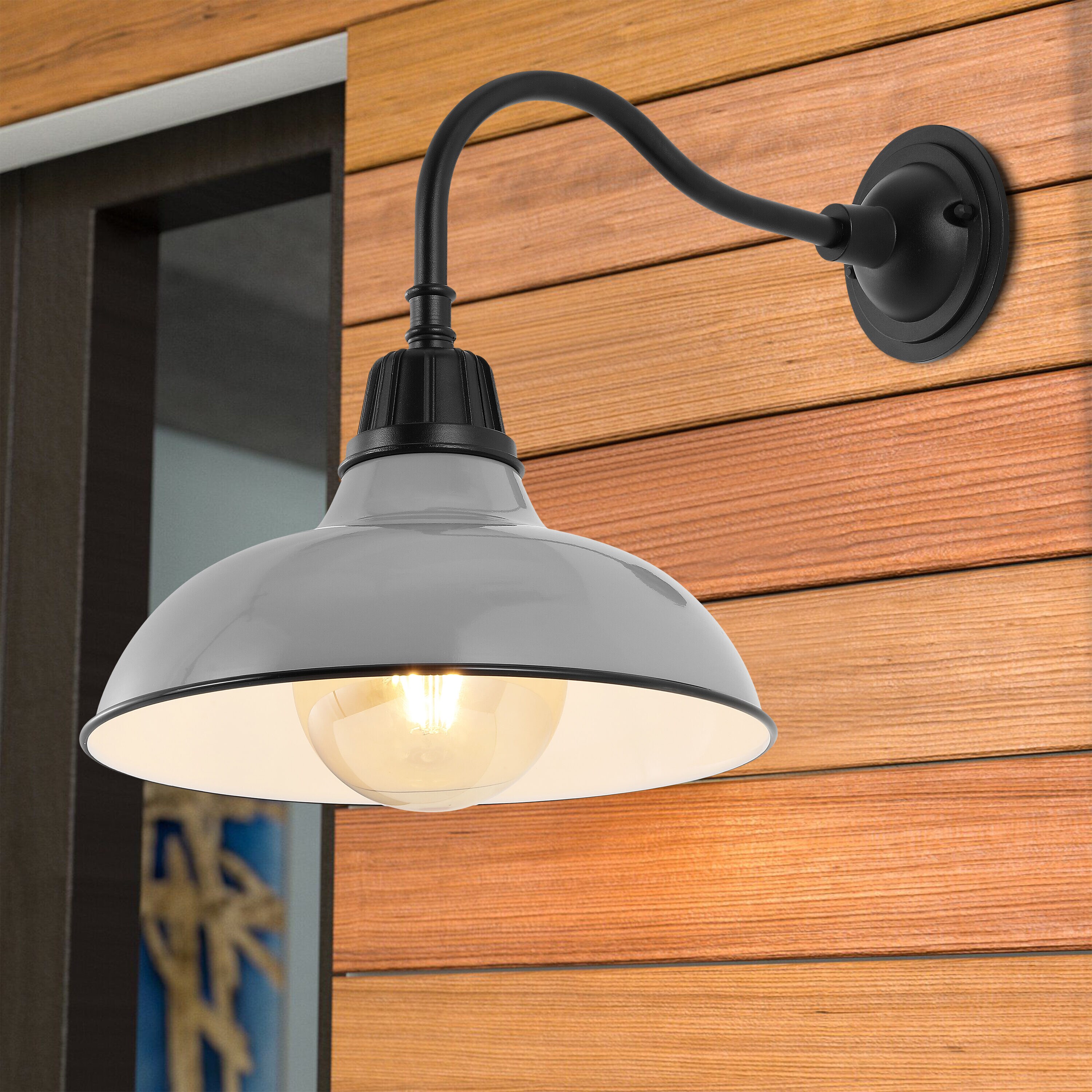 Aurora 16.5" Industrial-Traditional Black Iron LED Wall Sconce