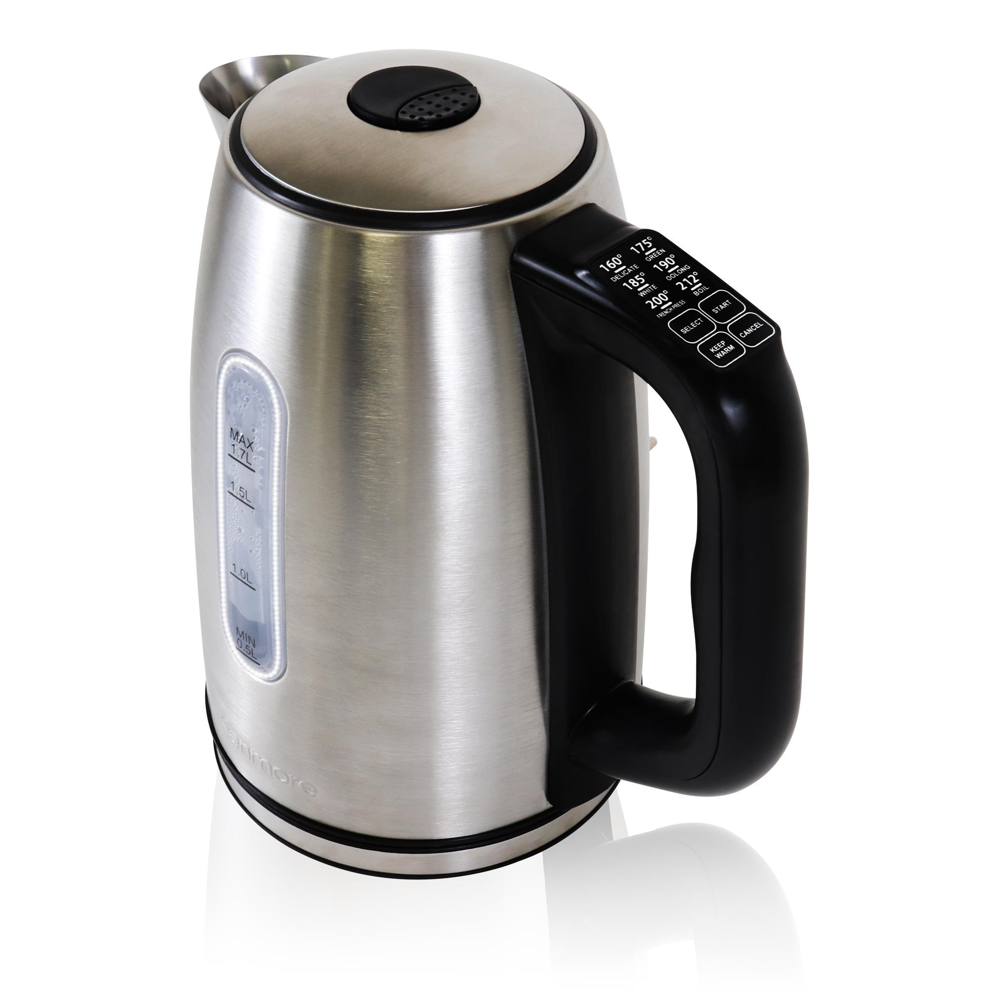 Kenmore Black, Silver 6-Cup Cordless Manual Electric Kettle in the