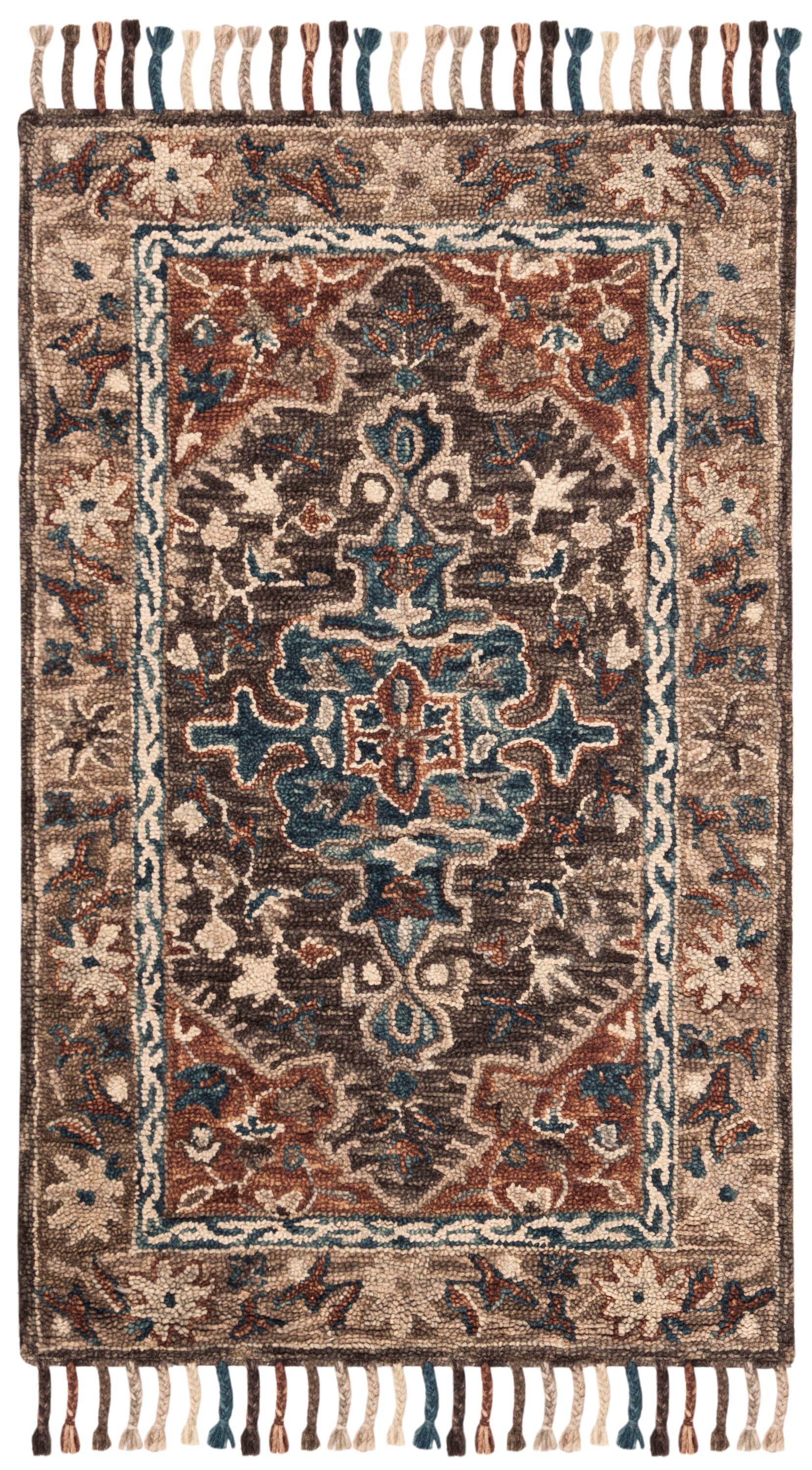 Handmade Tufted Blue Wool 6' x 9' Reversible Area Rug