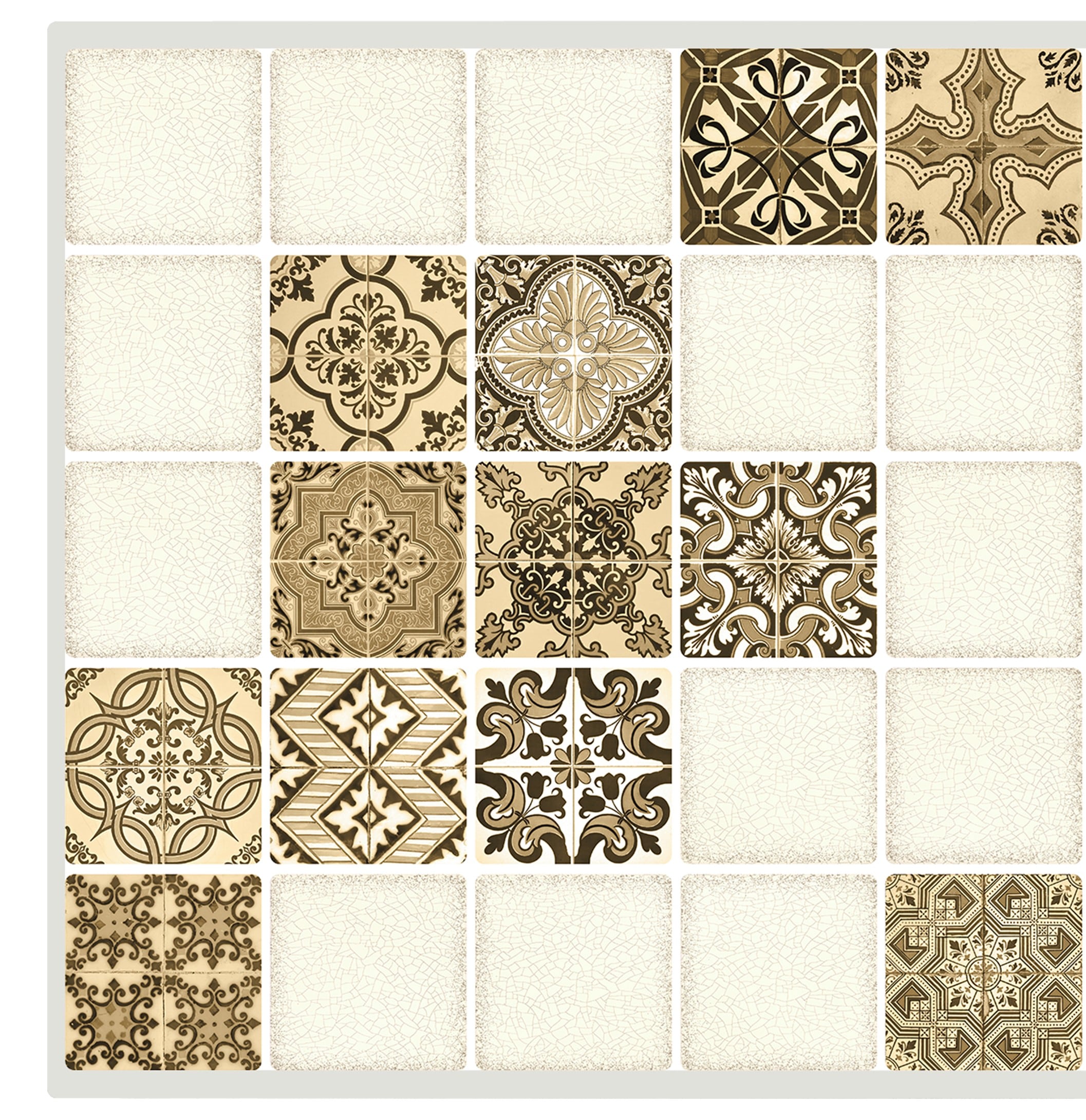 Dundee Deco GRLU-TP10020072-10 38-in x 18-in Embossed Cream Tan PVC Wainscot Faux Brick Wall Panel (10-Pack)