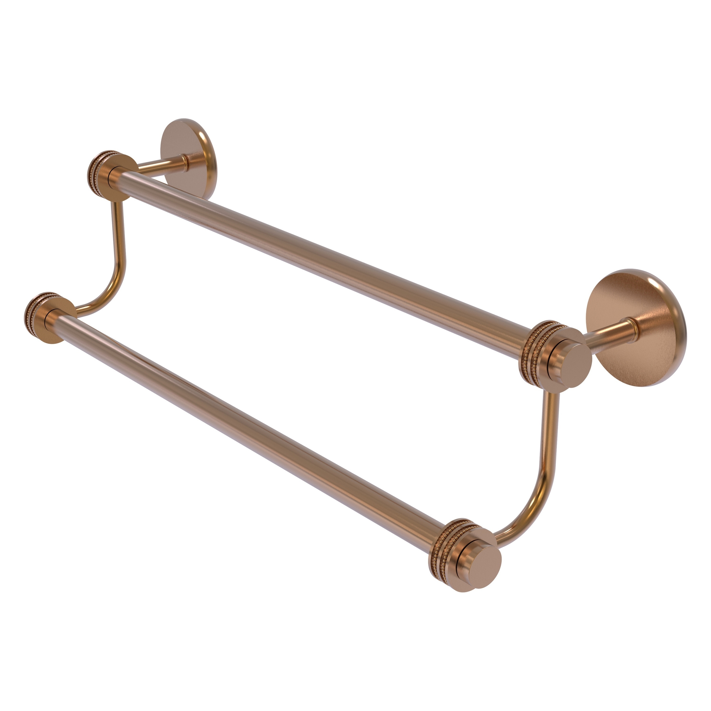 Allied Brass 7272D/18-BBR Satellite Orbit Two 18-in double Brushed Bronze Wall mount Double Towel Bar