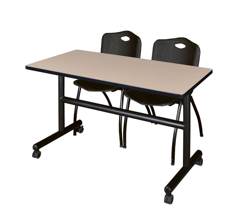 Regency MKFT4830BE47BK Training Off-white 4-Person Training Table (48-in W x 29-in H)