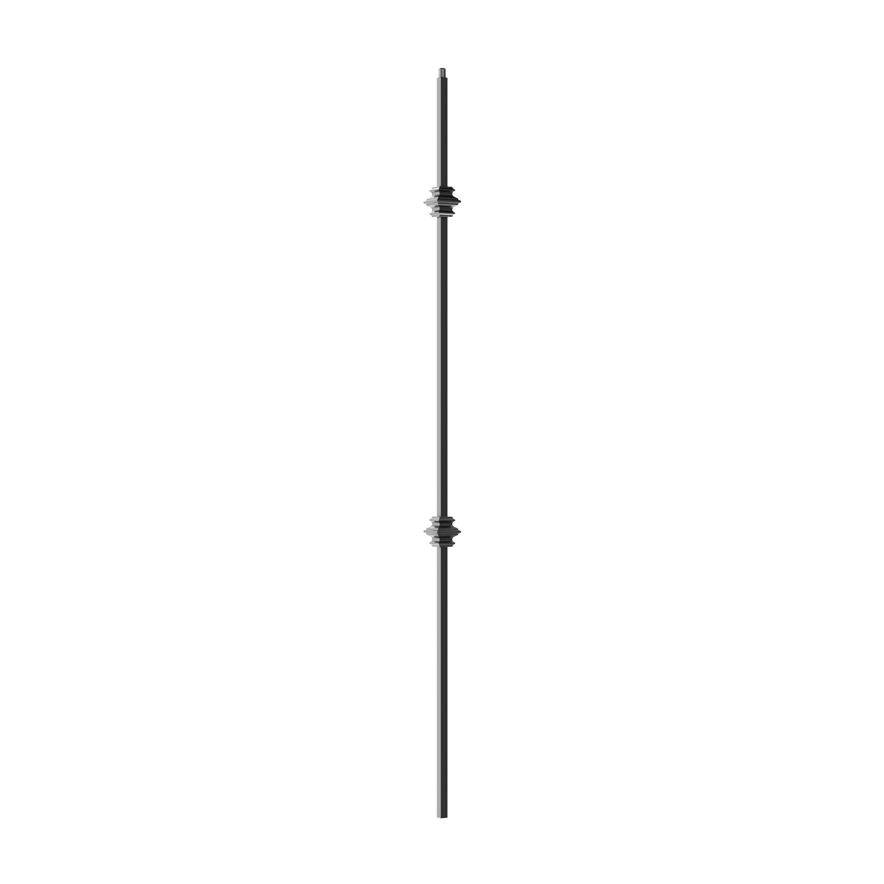 Crown Heritage 4583702FB44 44-in x 1.625-in Satin Black Steel Pin Top Double Knuckle Stair Baluster