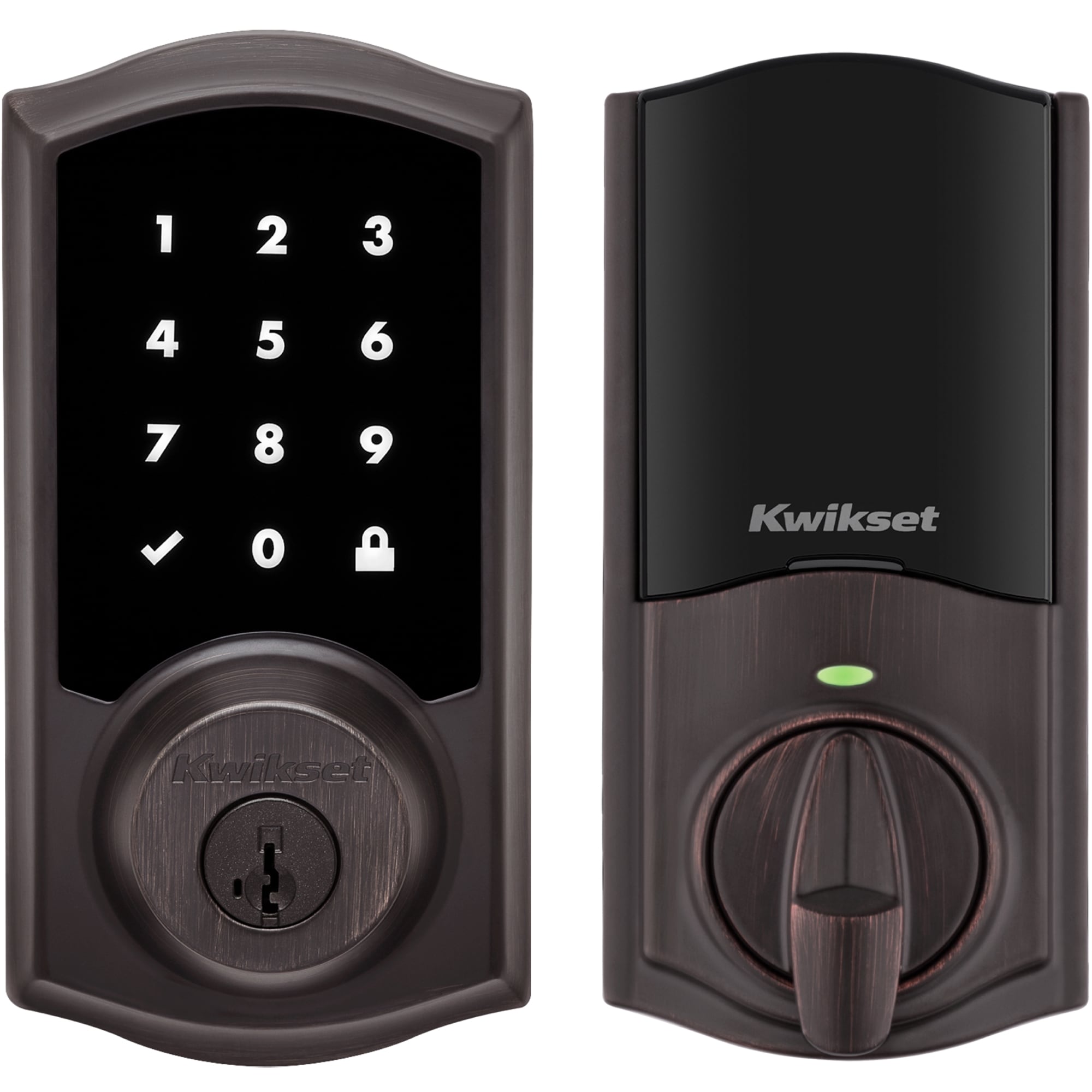 Kwikset 99180-002 HomeConnect 918 Traditional Z-Wave Long Range Venetian Bronze Smart Lock Electronic Deadbolt SmartKey Touchscreen No keypad
