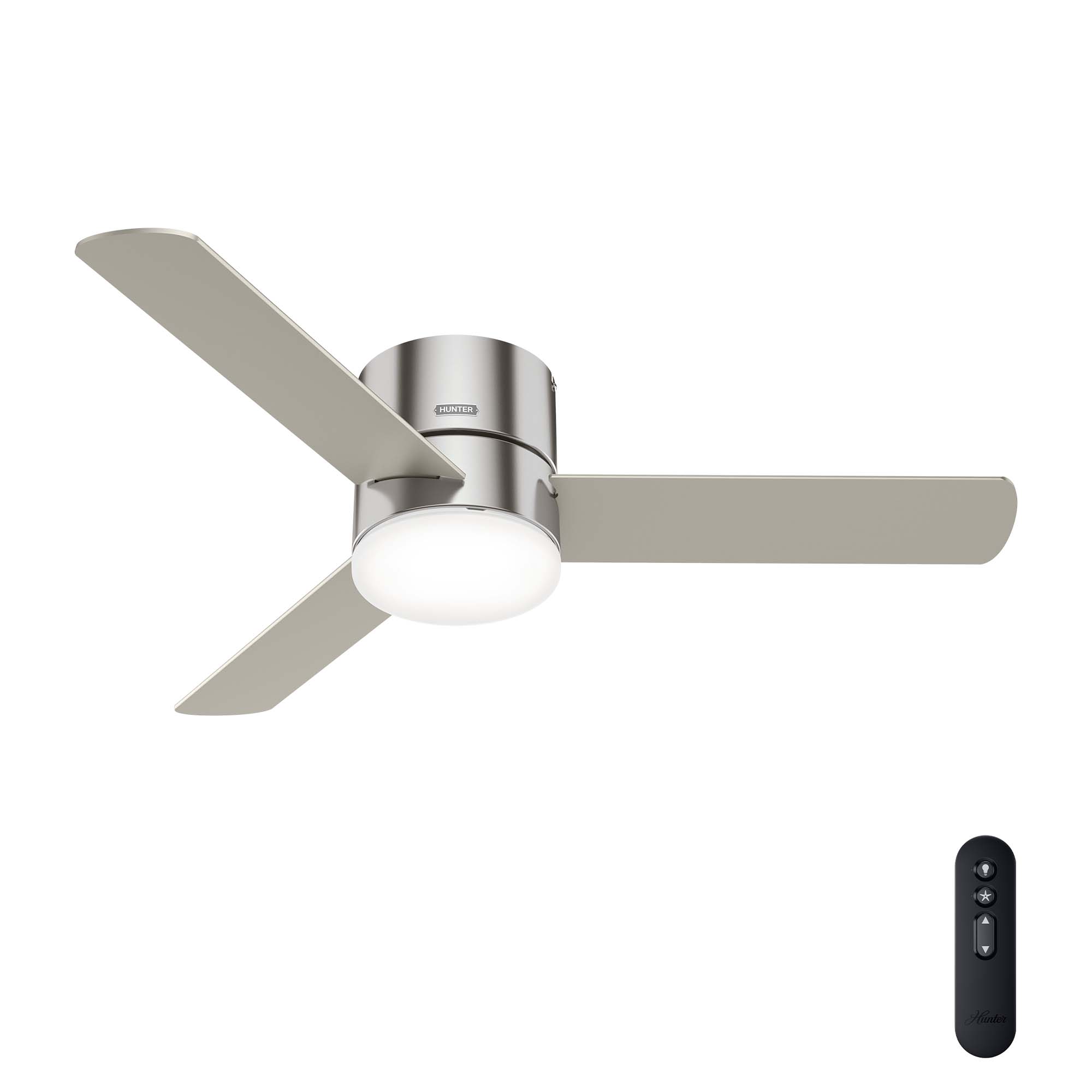 Details about   Hunter Fan 52 in Brushed Nickel Indoor Ceiling Fan with Light Kit and Pull Chain 