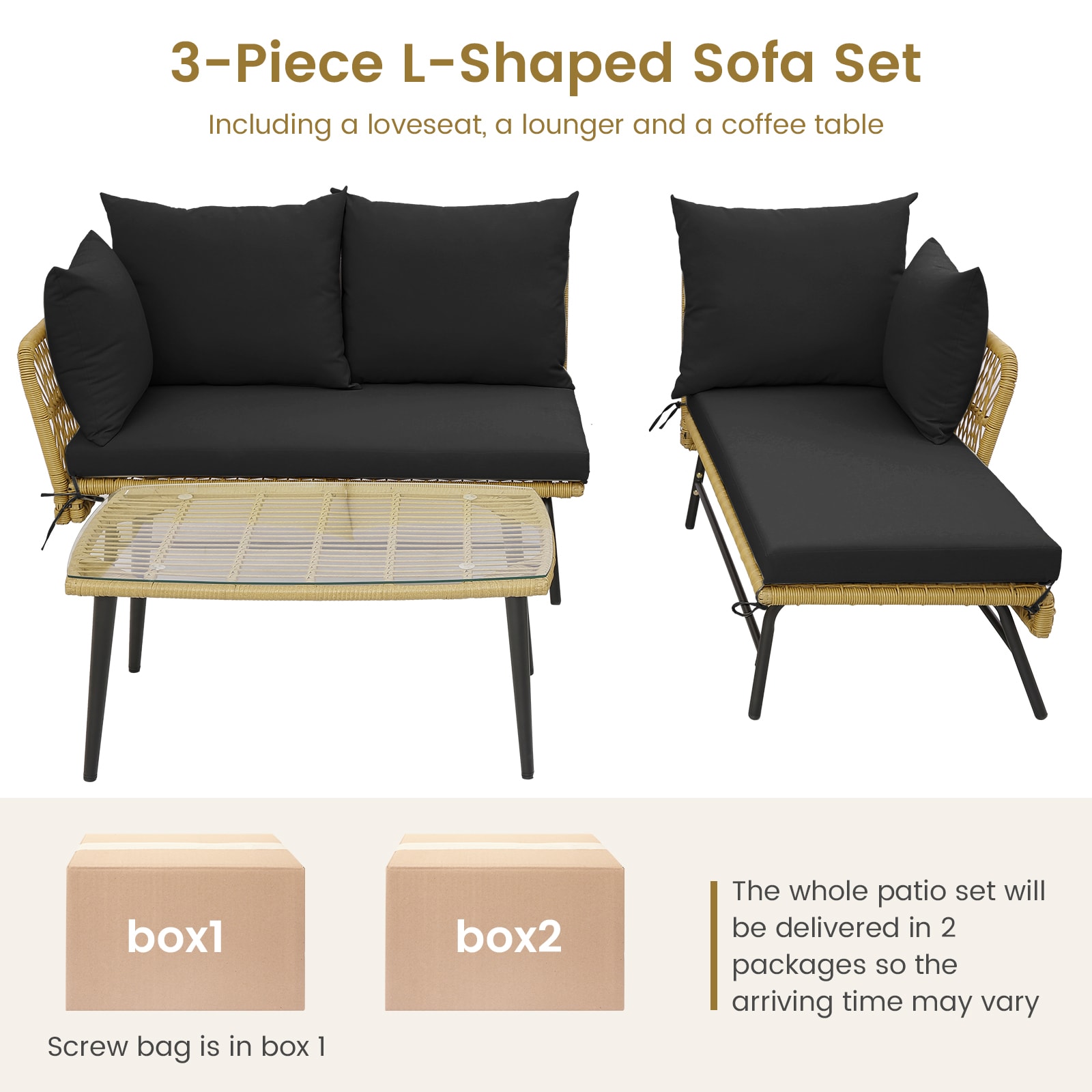 Poinic CWJ71133BK-X Patio-Sofas-Daybeds - View #4