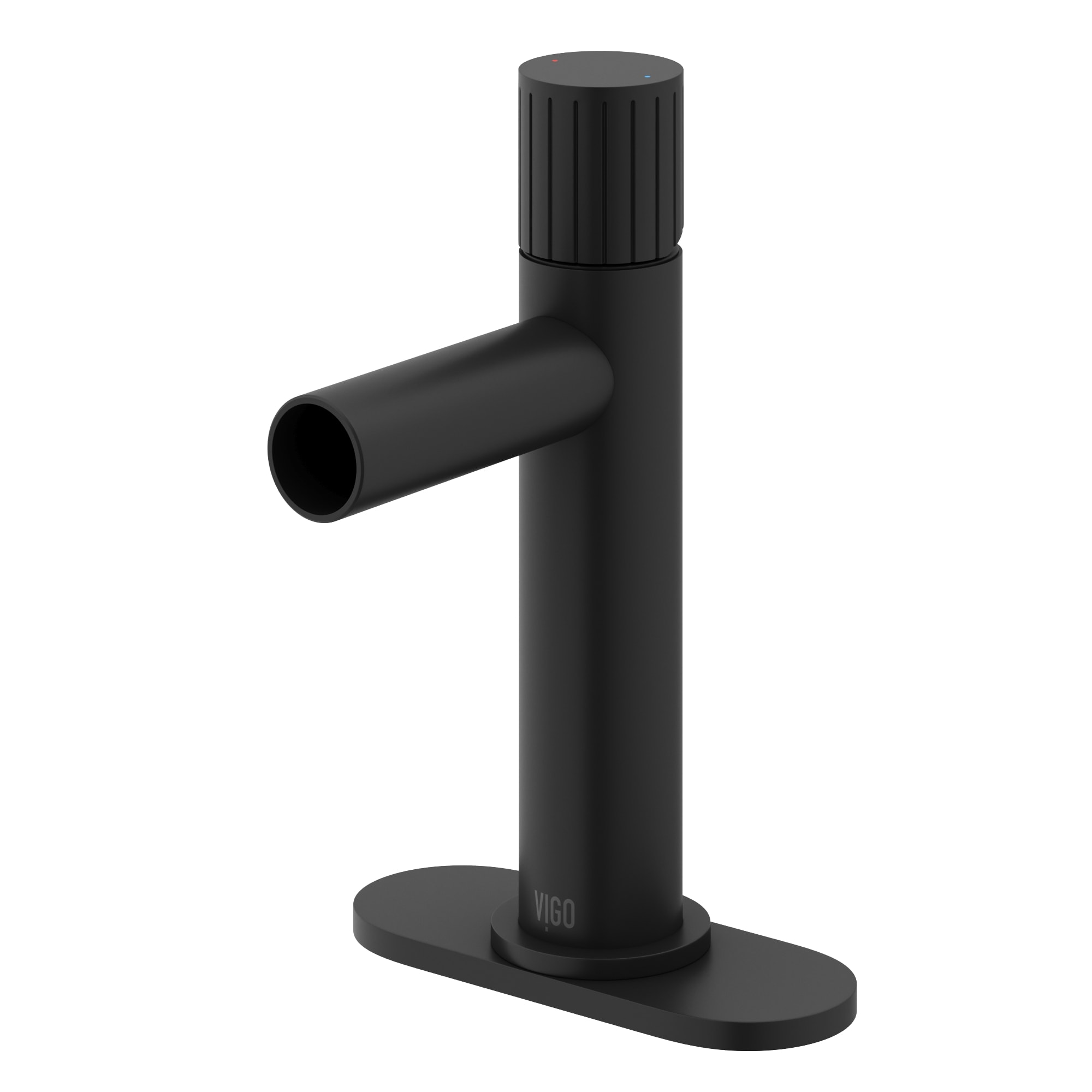 VIGO VG01052MBK1 Ashford Matte Black Single hole 1-handle WaterSense Low-arc Commercial/Residential Handle Bathroom Sink Faucet with Deck Plate