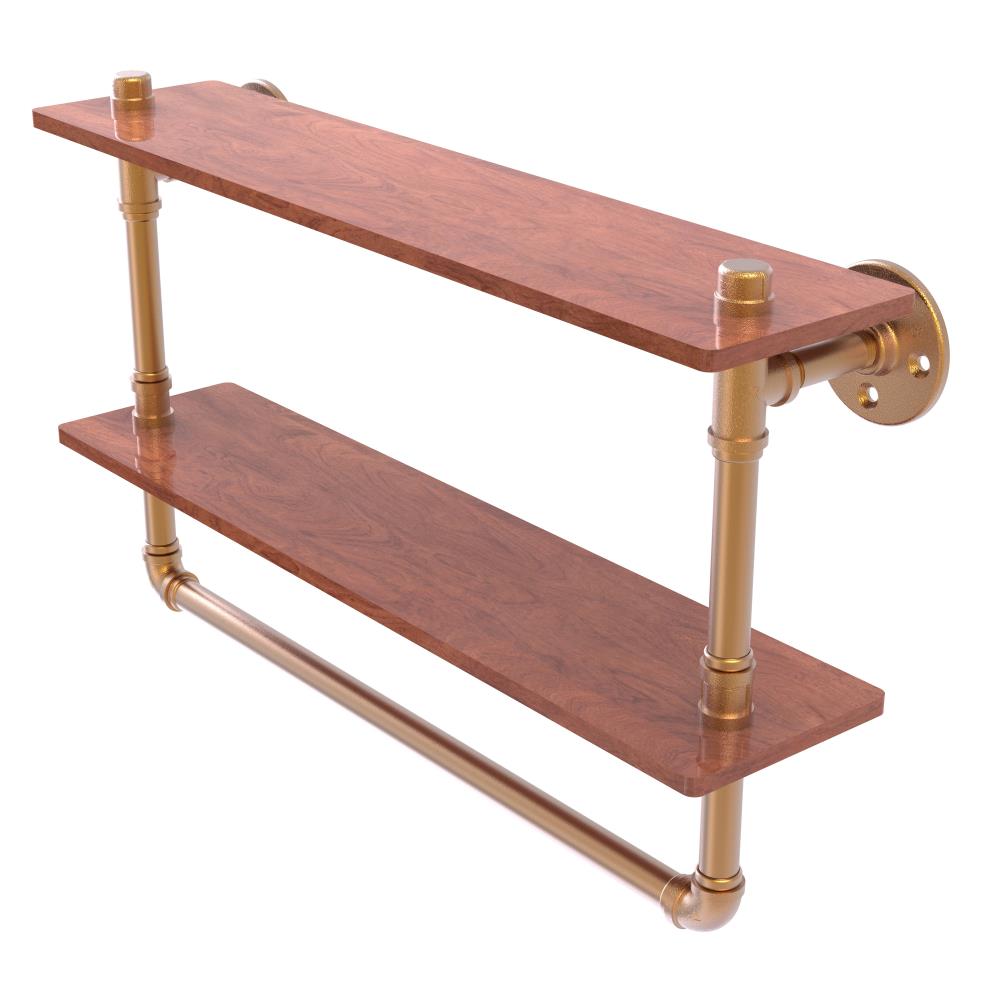 Allied Brass P-480-22-DWSTB-BBR Pipeline Brushed Bronze 2 -Tier Metal Wall mount Bathroom Shelf ( 22-in x 13.2-in x 5-in )