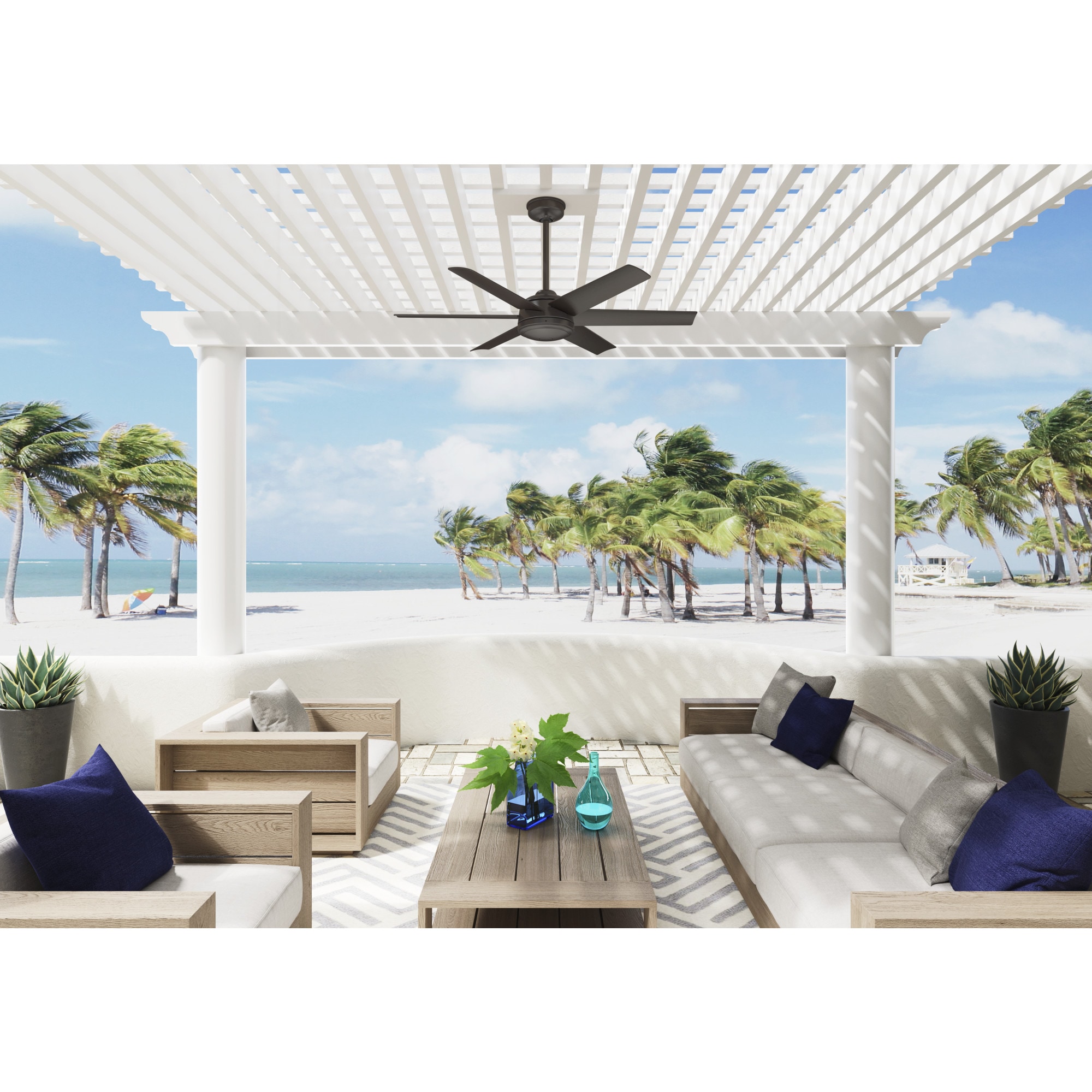 Hunter Jetty WeatherMax 52-in Noble Bronze Indoor/Outdoor Ceiling Fan ...