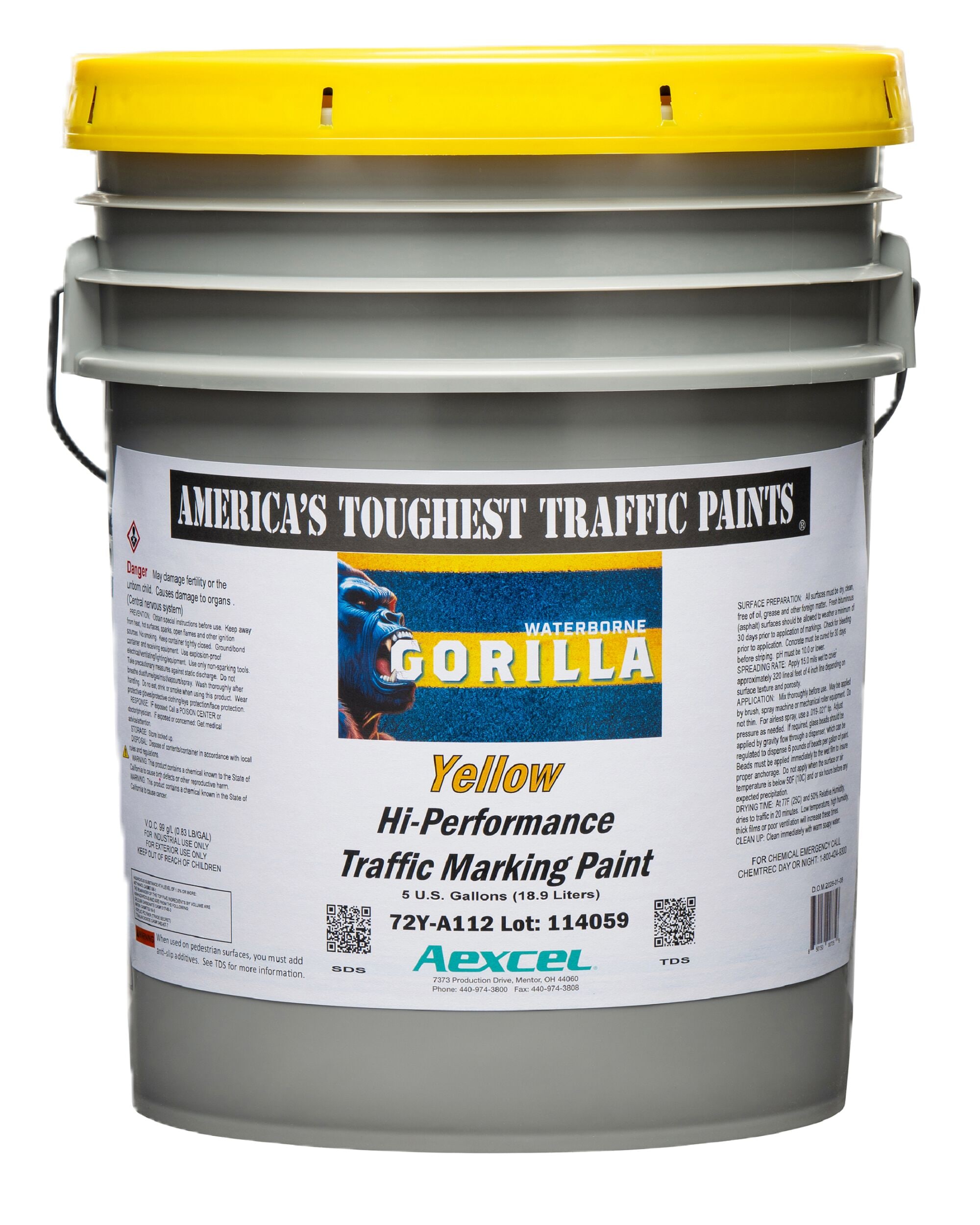 Aexcel Gorilla Federal Color Standard 595B 33538 Yellow Water-based Marking paint ( 5-gallon )