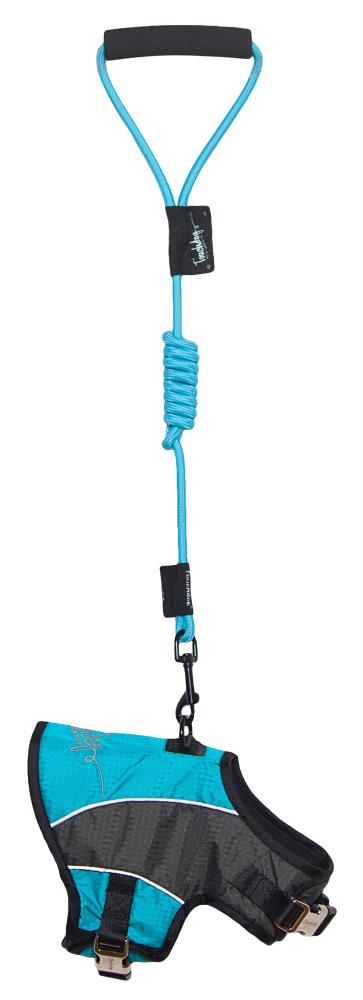Touchdog HA21LBLLG Reflective Turquoise Blue, Charcoal Grey Dog harness , Medium
