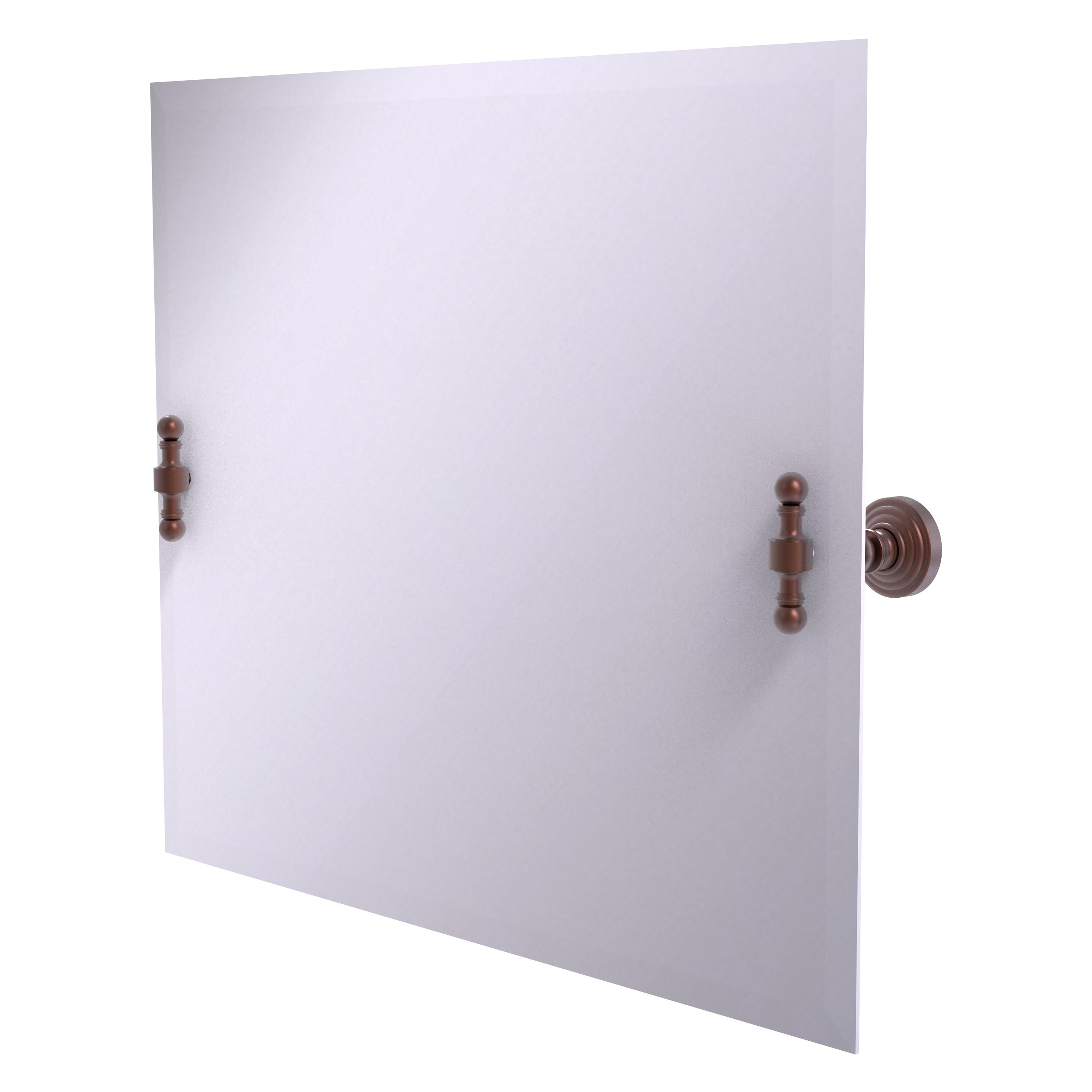 Allied Brass RW-93-CA Retro Wave 26-Inches x 21-Inches Beveled Frameless Rectangle Tilting Bathroom Vanity Mirror ( Antique Copper )